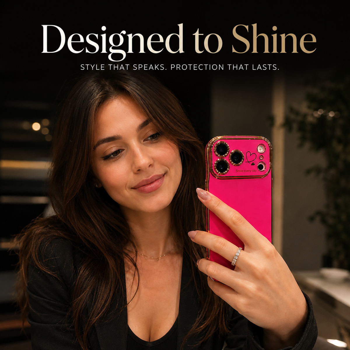 Premium iPhone Case Soft Wave Plating PC TPU Protective Cover Lightweight Full Coverage Wavy Edge Slim Shockproof Love Design Anti Scratch Case