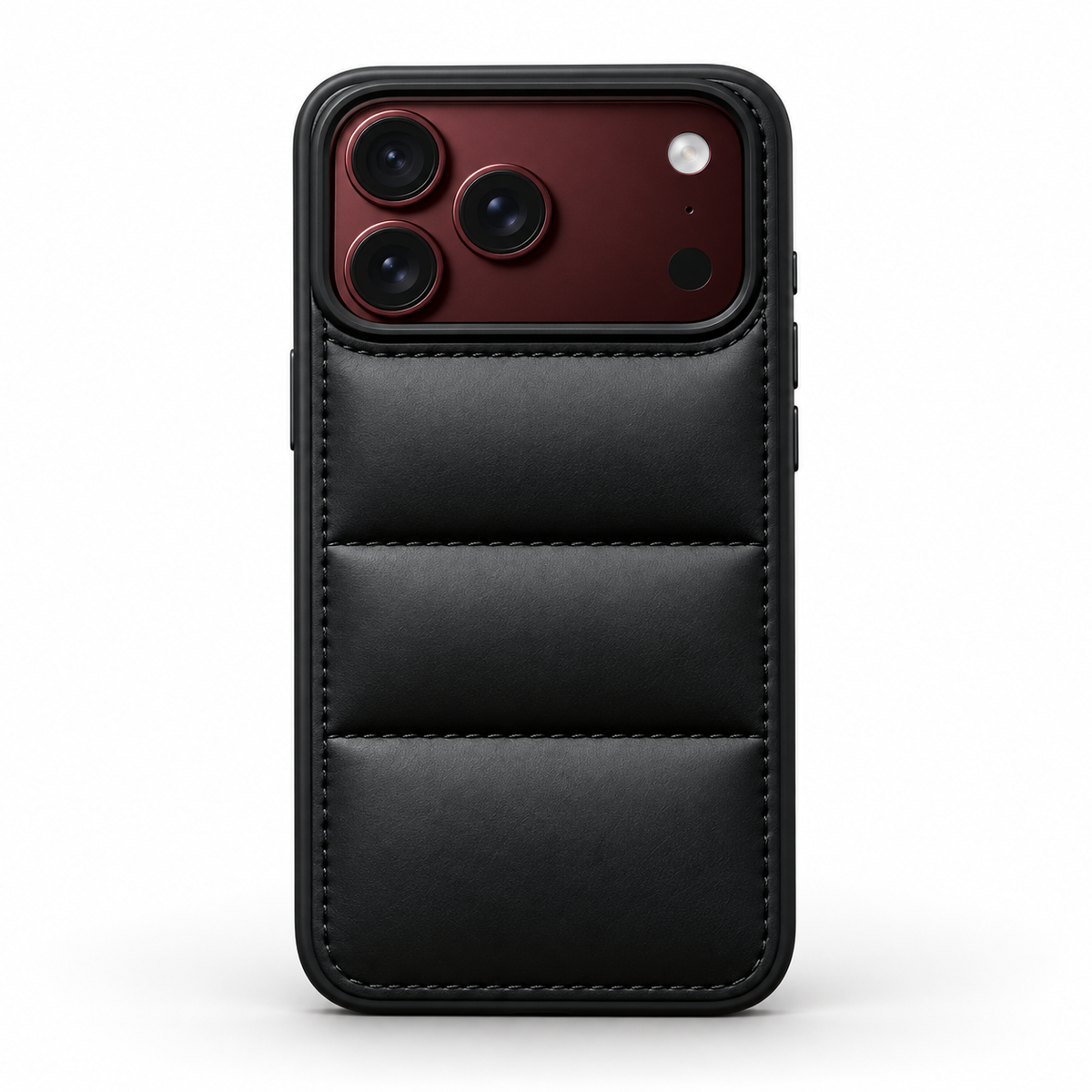 Premium iPhone Case Solid Color Down Jacket Style Anti Fall Shockproof Foldable Cover Soft Touch Slim Non Slip Durable Protective Padded Phone Cover Case