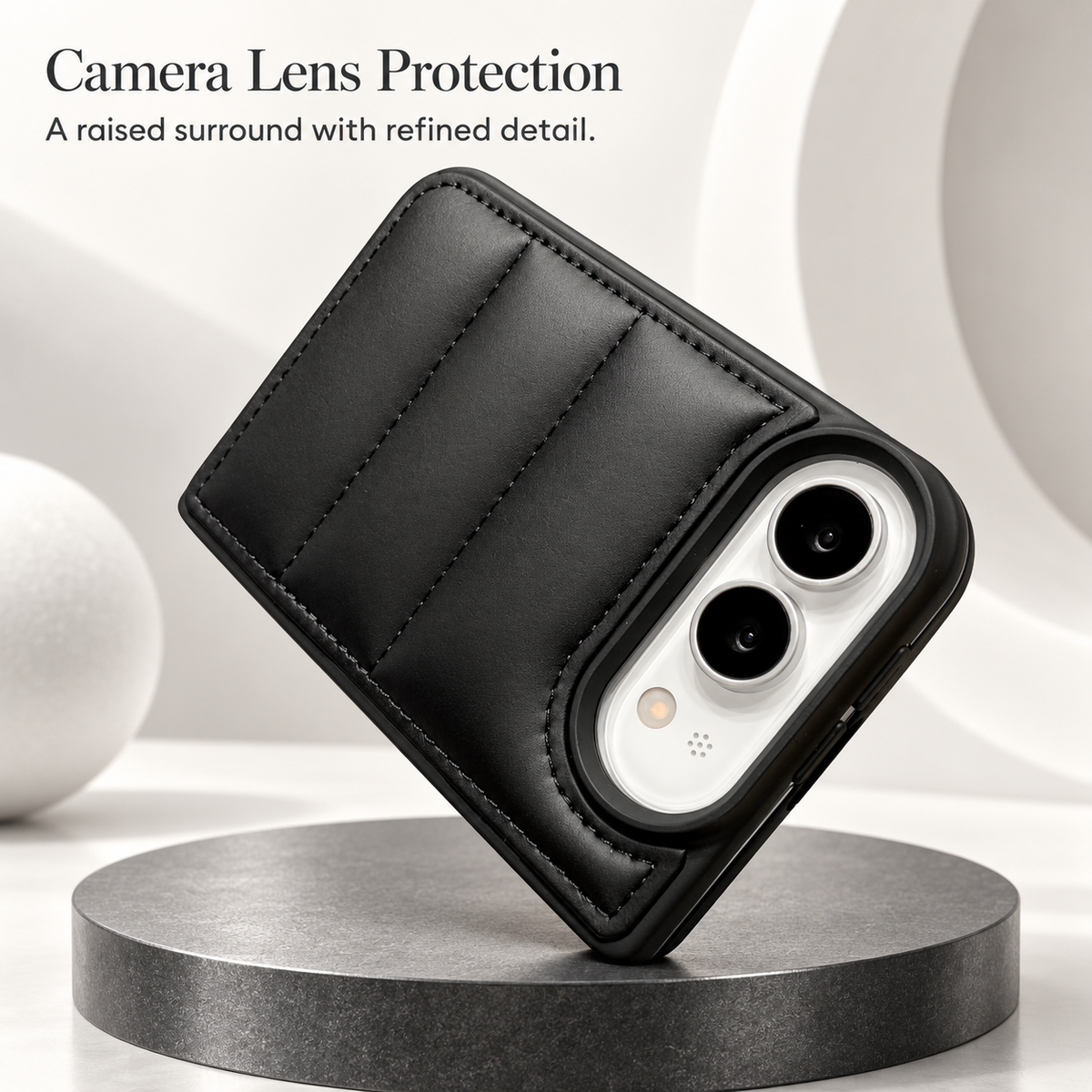Premium iPhone Case Solid Color Down Jacket Style Anti Fall Shockproof Foldable Cover Soft Touch Slim Non Slip Durable Protective Padded Phone Cover Case