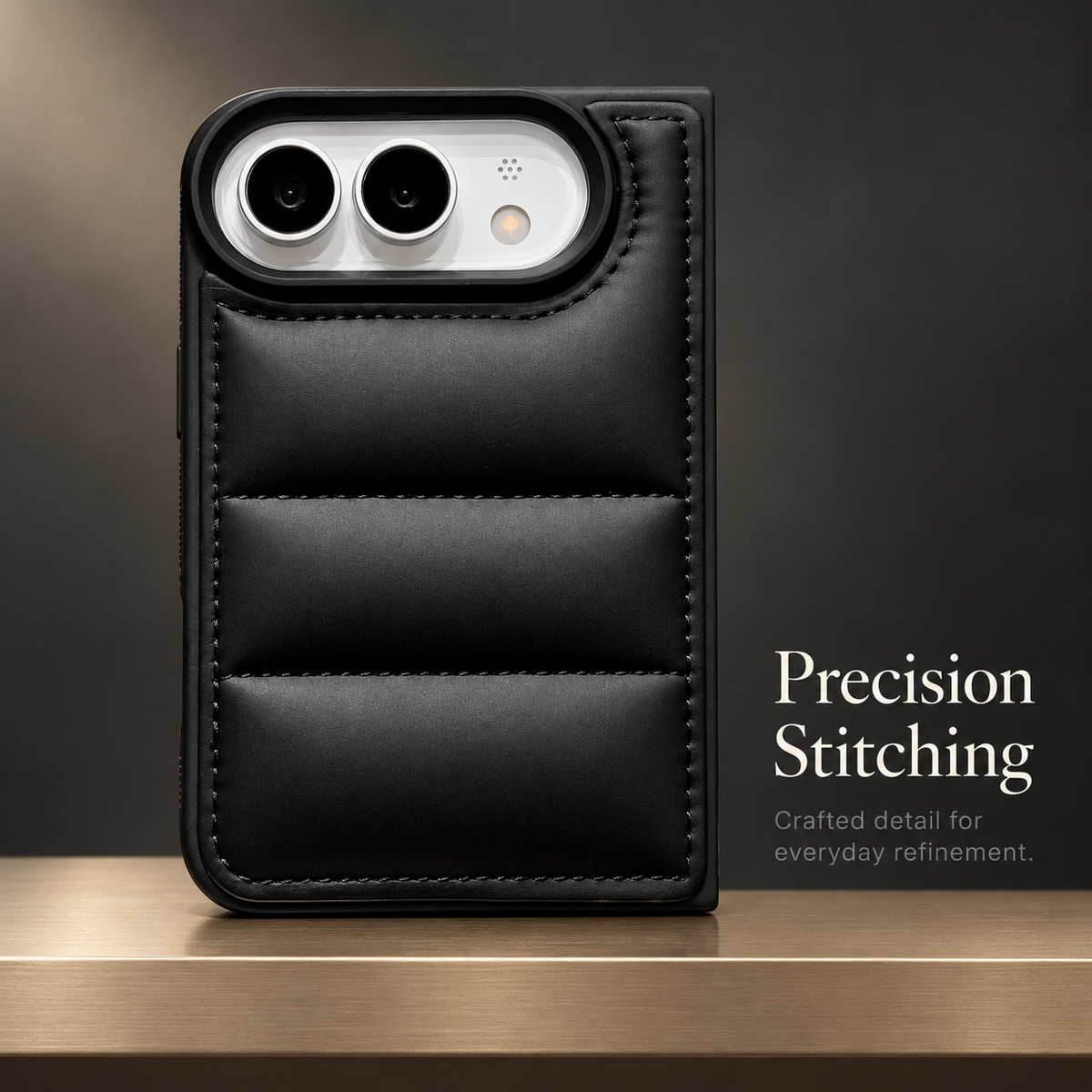 Premium iPhone Case Solid Color Down Jacket Style Anti Fall Shockproof Foldable Cover Soft Touch Slim Non Slip Durable Protective Padded Phone Cover Case
