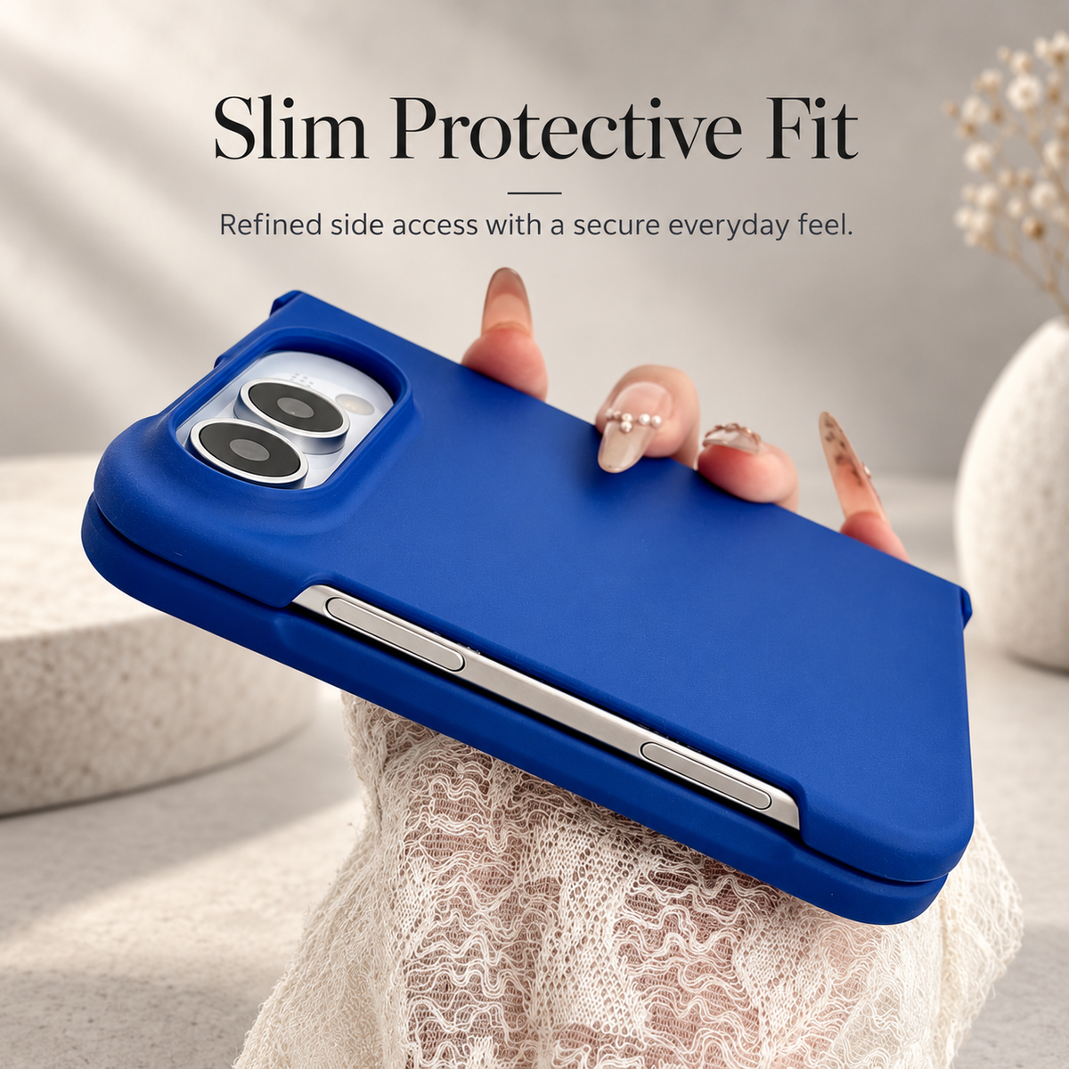 Premium iPhone Case Solid Color Skin Feel Hinge Protection Foldable Cover Shockproof Slim Non Slip Wear Resistant Durable Protective Phone Cover Shell Case