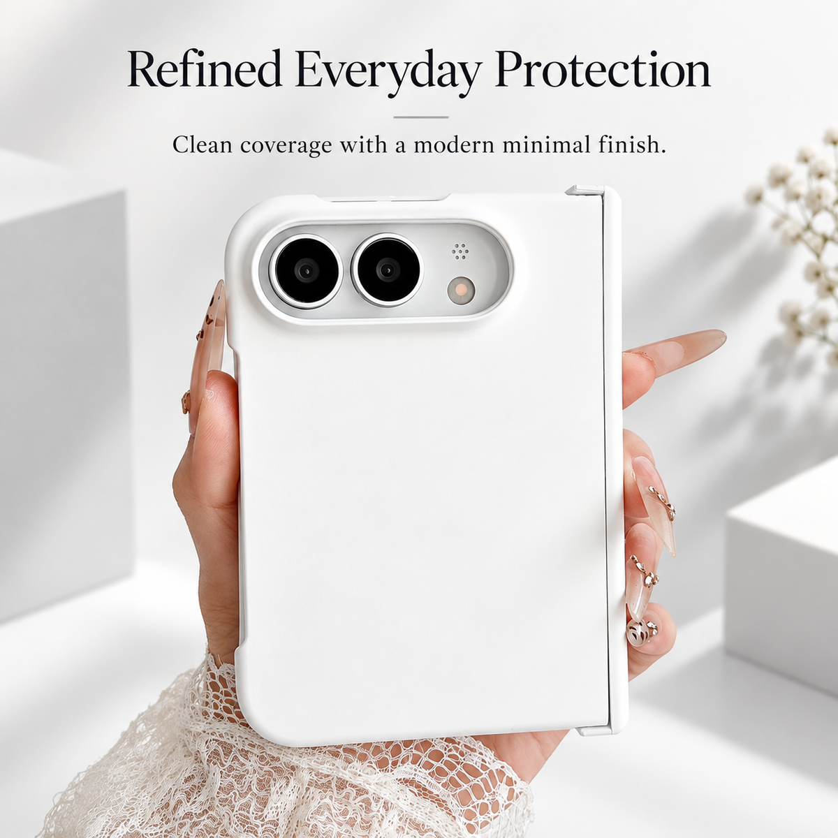Premium iPhone Case Solid Color Skin Feel Hinge Protection Foldable Cover Shockproof Slim Non Slip Wear Resistant Durable Protective Phone Cover Shell Case