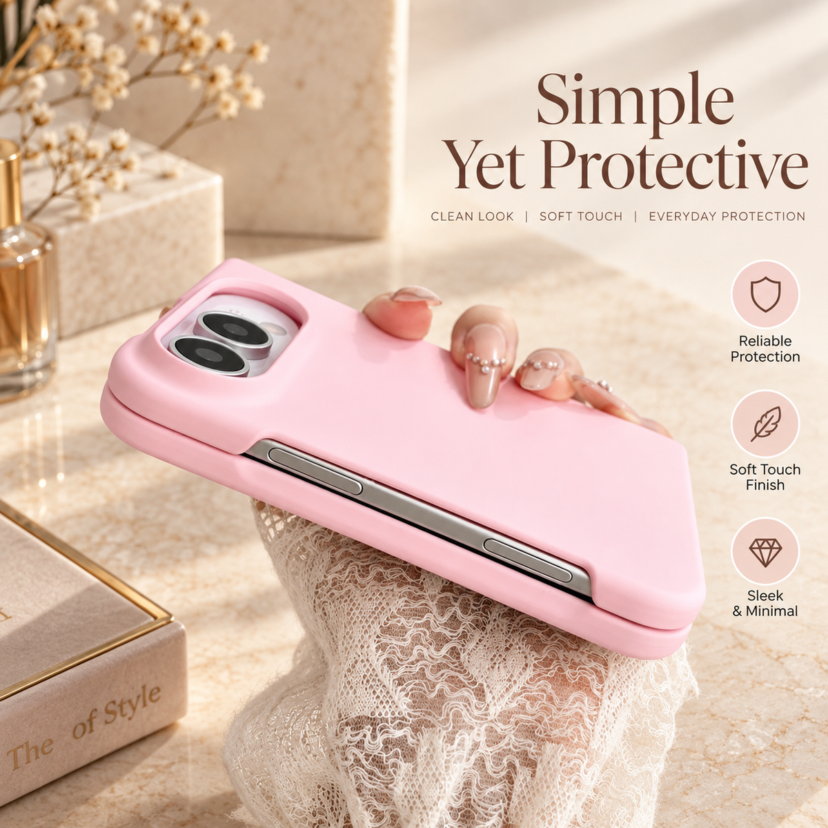 Premium iPhone Case Solid Color Skin Feel Shockproof Wear Resistant Comfortable Grip Slim Non Slip Durable Practical Protective Tough Phone Cover Case