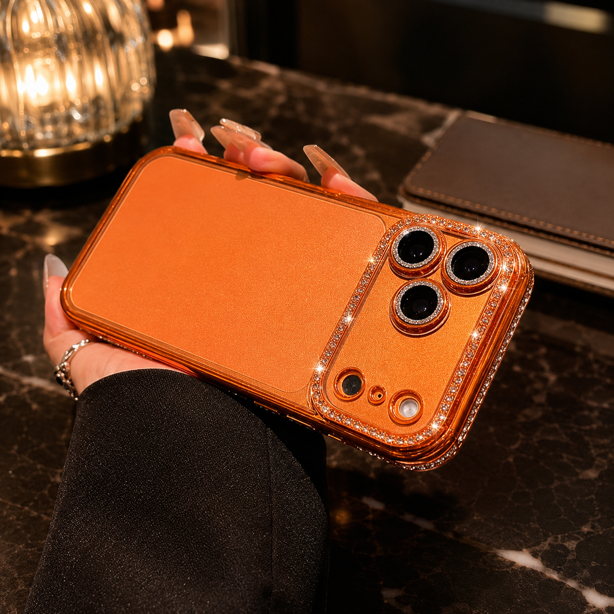 Premium iPhone Case Sparkling Rhinestone Clear Plating Shockproof TPU Dual Layer Anti Scratch Non Slip Lightweight Protective Bumper Cover Case Design