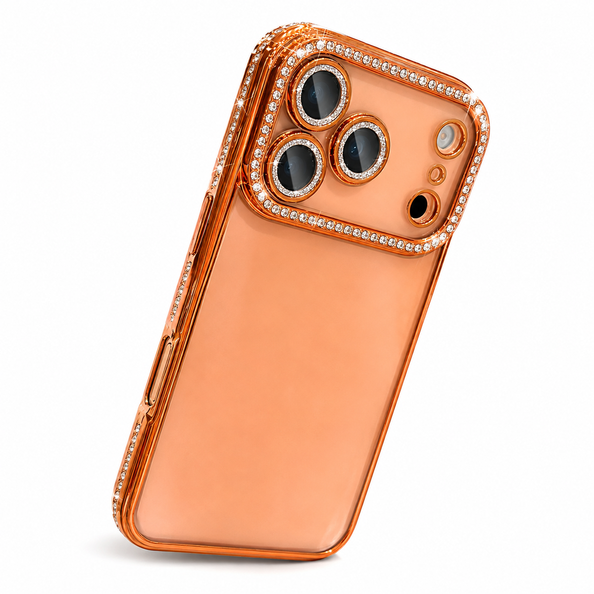 Premium iPhone Case Sparkling Rhinestone Clear Plating Shockproof TPU Dual Layer Anti Scratch Non Slip Lightweight Protective Bumper Cover Case Design