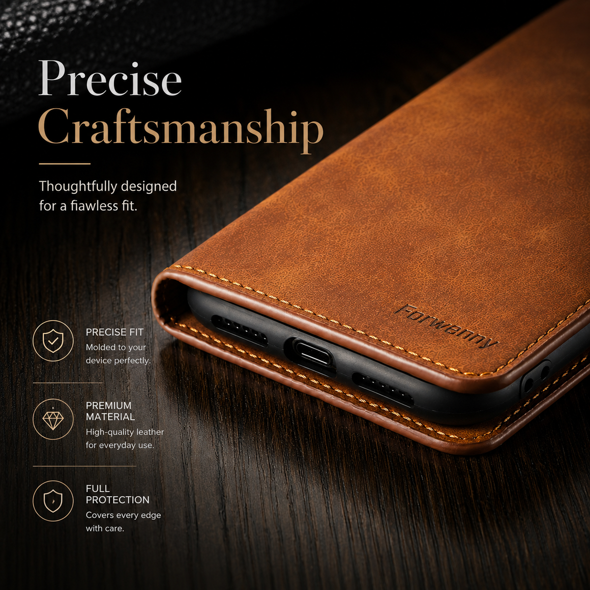 Premium iPhone Case Suede Leather Wallet Flip Cover Card Holder Magnetic Closure Shockproof Protective Cover Full Body Slim Design