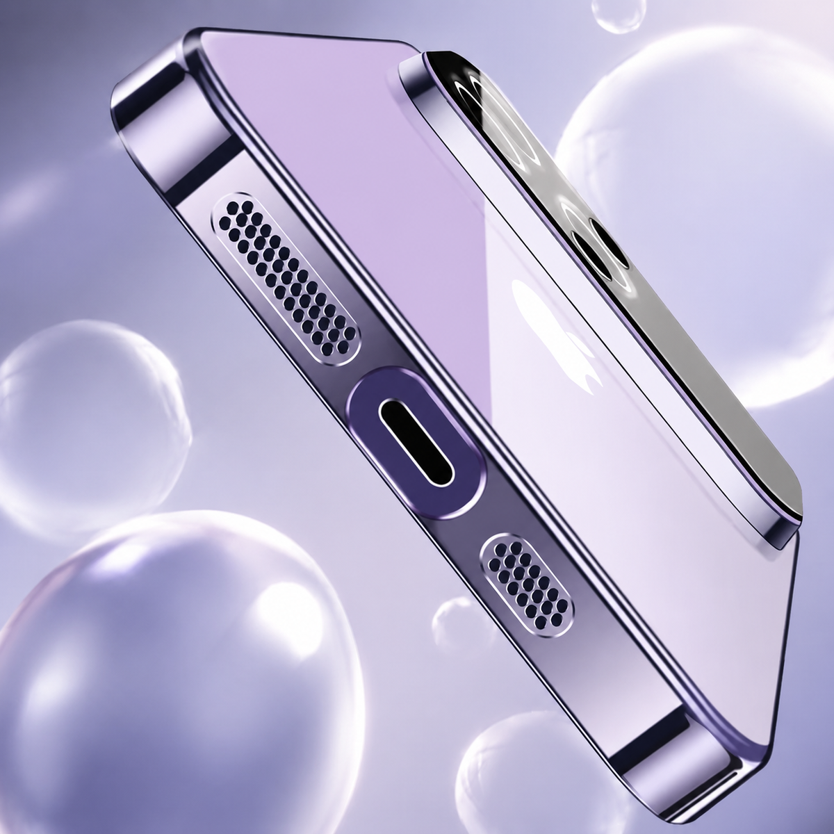 Premium iPhone Case Tempered Glass Camera Protector with Clear Acrylic Hard Back Plated Edges Slim Shockproof Scratch-Resistant Design