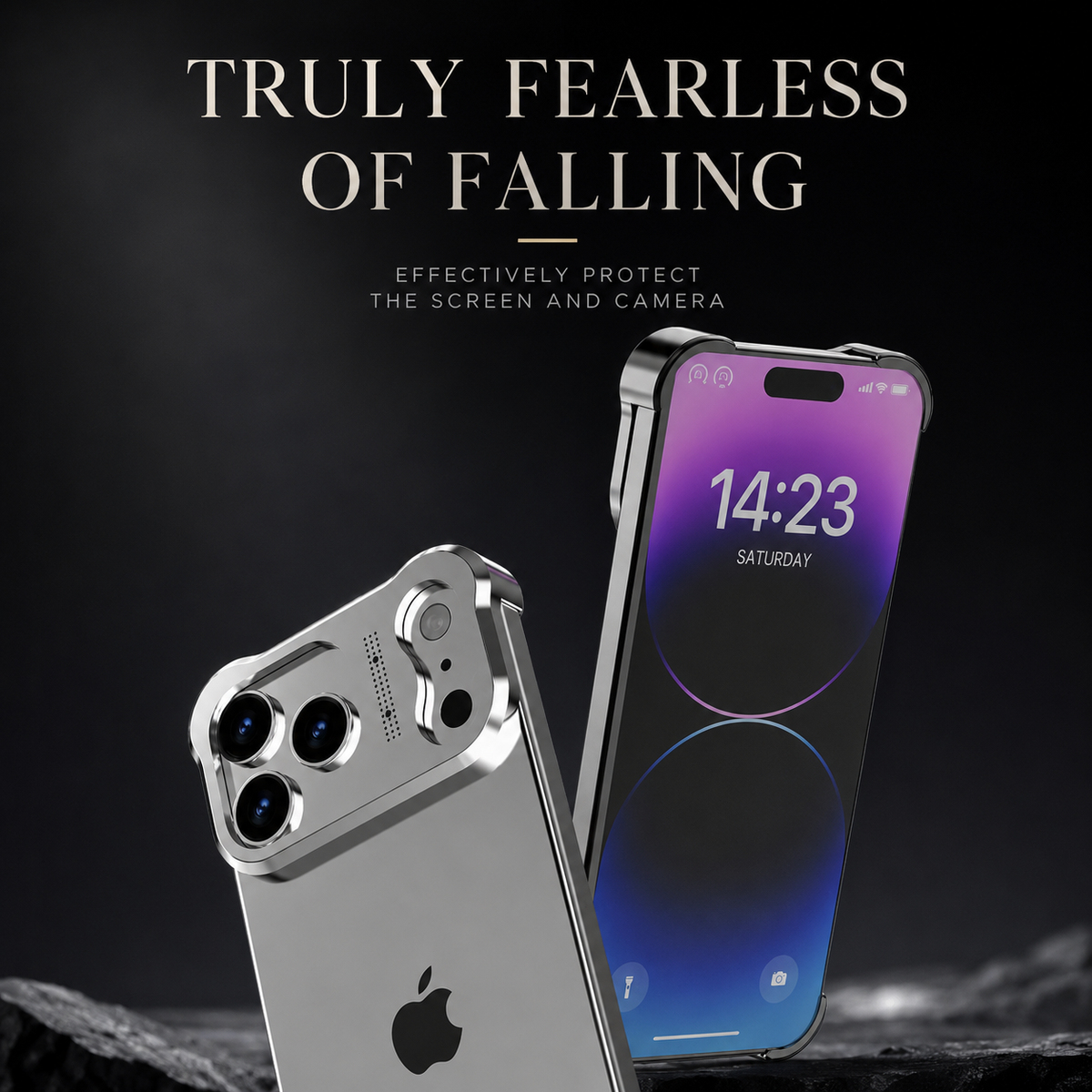 Premium iPhone Case Titanium Alloy Bumper Magnetic Shockproof Lens Protector Matte Anti Slip Lightweight Metal Frame Slim Protective Cover Secure Grip