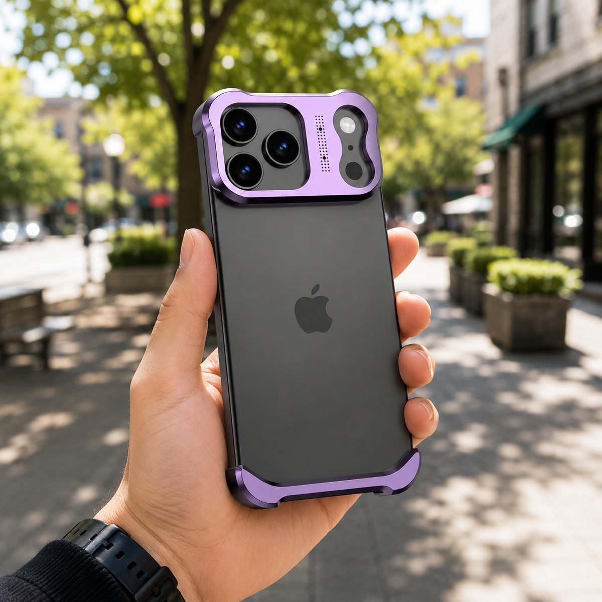 Premium iPhone Case Titanium Alloy Bumper Magnetic Shockproof Lens Protector Matte Anti Slip Lightweight Metal Frame Slim Protective Cover Secure Grip