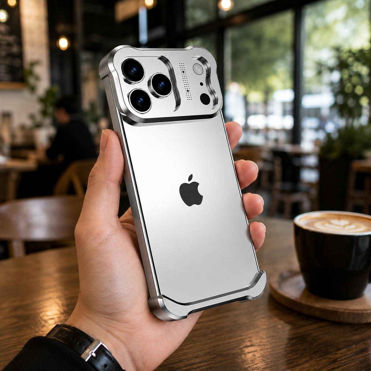 Premium iPhone Case Titanium Alloy Bumper Magnetic Shockproof Lens Protector Matte Anti Slip Lightweight Metal Frame Slim Protective Cover Secure Grip