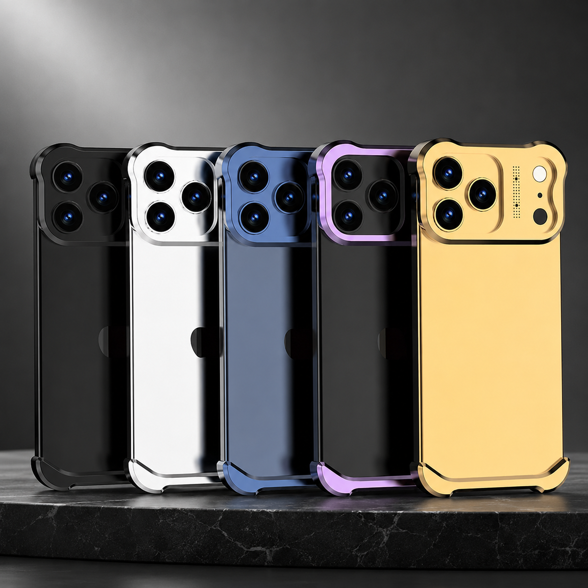 Premium iPhone Case Titanium Alloy Bumper Magnetic Shockproof Lens Protector Matte Anti Slip Lightweight Metal Frame Slim Protective Cover Secure Grip