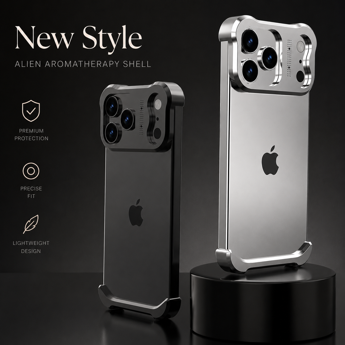Premium iPhone Case Titanium Alloy Bumper Magnetic Shockproof Lens Protector Matte Anti Slip Lightweight Metal Frame Slim Protective Cover Secure Grip