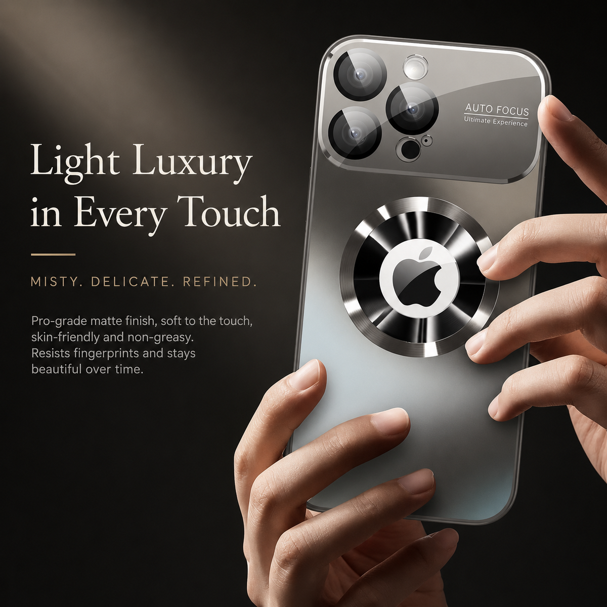 Premium iPhone Case Titanium MagSafe Magnetic Half Wrapped Cover Glass Lens Protection Shockproof Anti Fingerprint Anti Scratch Non Slip Design