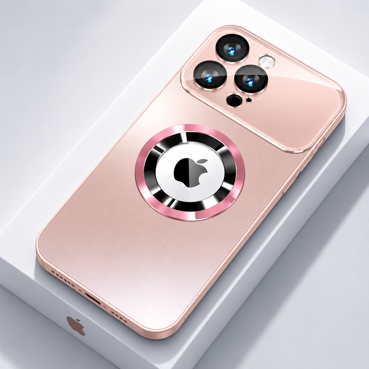Premium iPhone Case Titanium MagSafe Magnetic Half Wrapped Cover Glass Lens Protection Shockproof Anti Fingerprint Anti Scratch Non Slip Design