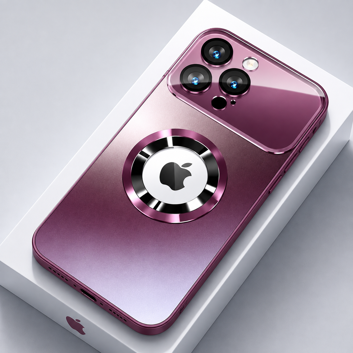 Premium iPhone Case Titanium MagSafe Magnetic Half Wrapped Cover Glass Lens Protection Shockproof Anti Fingerprint Anti Scratch Non Slip Design