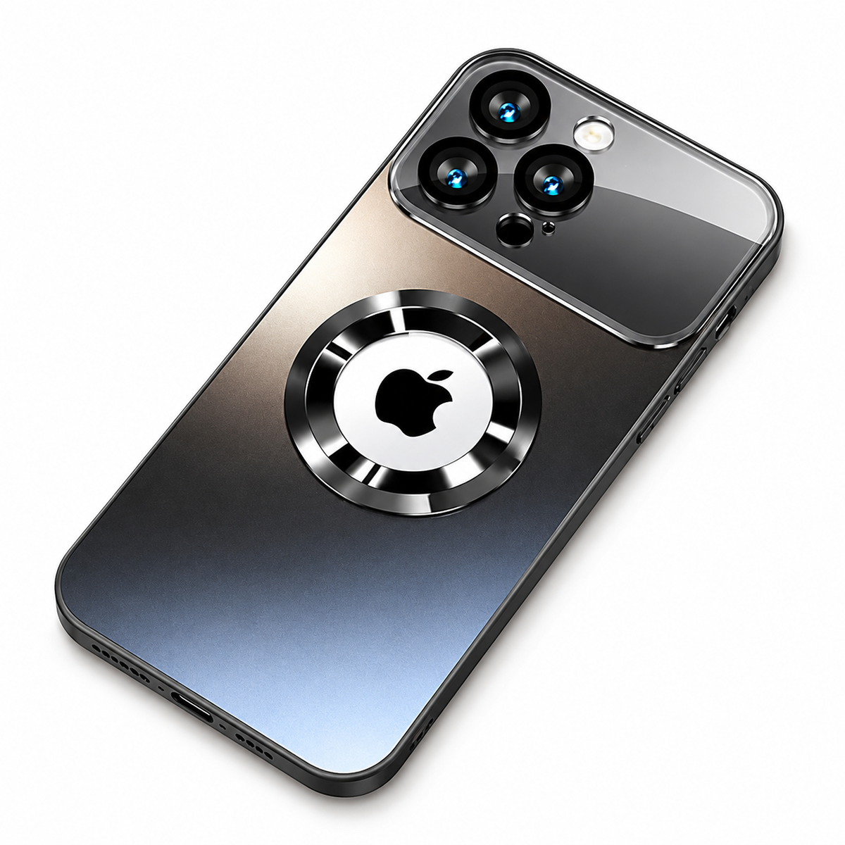 Premium iPhone Case Titanium MagSafe Magnetic Half Wrapped Cover Glass Lens Protection Shockproof Anti Fingerprint Anti Scratch Non Slip Design