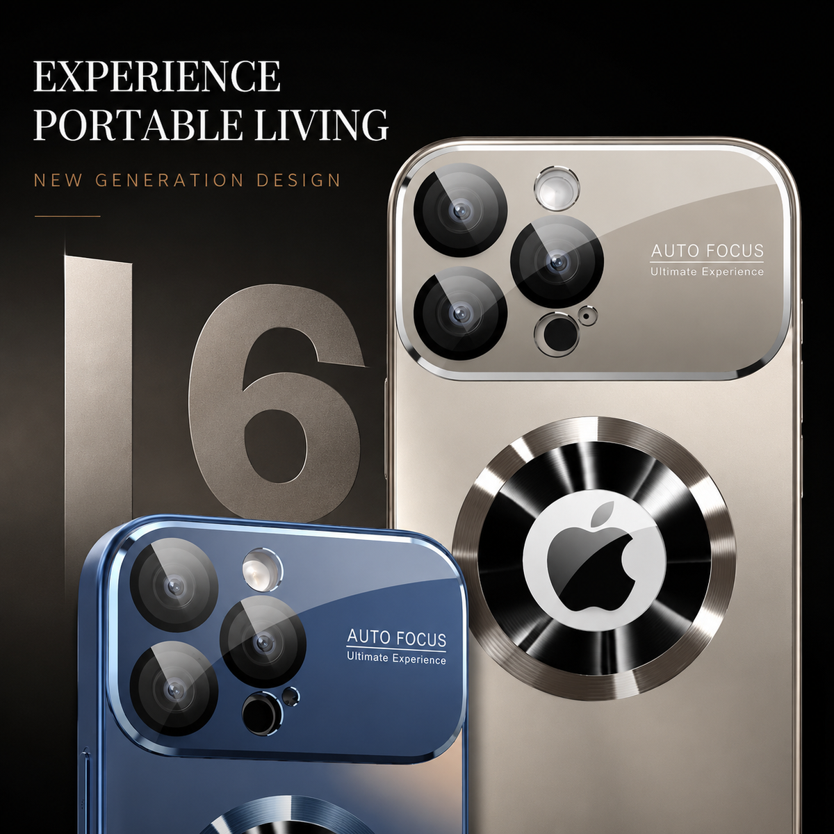 Premium iPhone Case Titanium Metallic Matte MagSafe Cover with Glass Lens Protection, Shockproof Anti-Fingerprint Scratch-Resistant Protective Designs