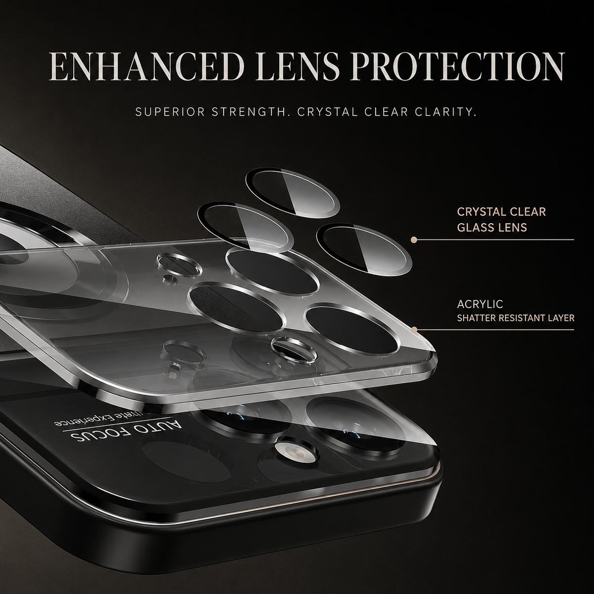 Premium iPhone Case Titanium Metallic Matte MagSafe Cover with Glass Lens Protection, Shockproof Anti-Fingerprint Scratch-Resistant Protective Designs