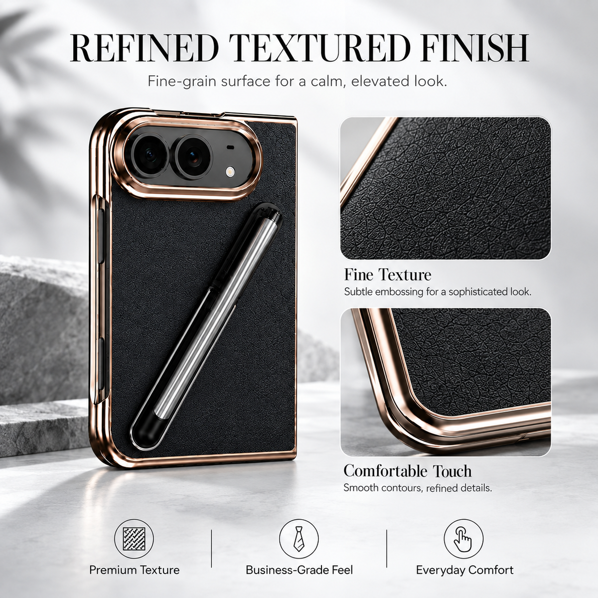 Premium iPhone Case Touch Pen Holder Bracket Stand Foldable Cover Textured Back Panel Business Shockproof Slim Durable Protective Phone Cover Shell Case