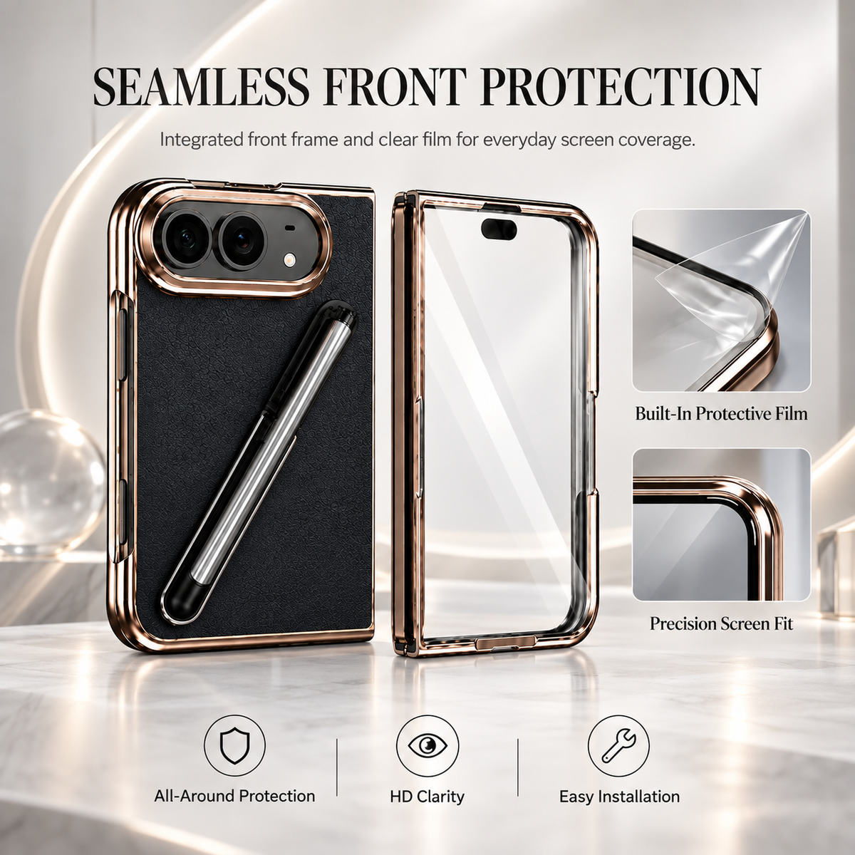 Premium iPhone Case Touch Pen Holder Bracket Stand Foldable Cover Textured Back Panel Business Shockproof Slim Durable Protective Phone Cover Shell Case