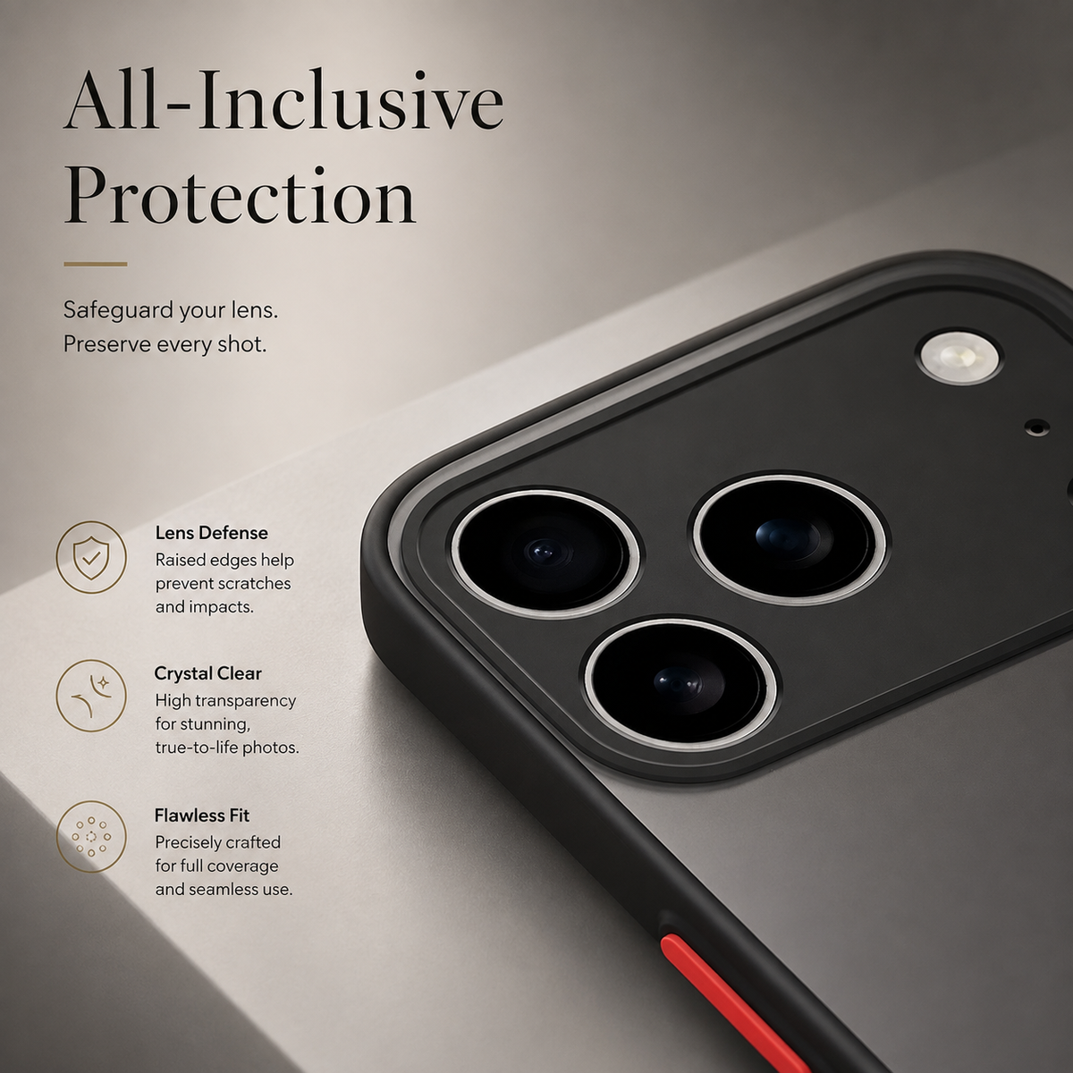 Premium iPhone Case Translucent Matte Shockproof Protective Cover PC TPU Armor Bumper Anti Scratch Anti Fingerprint Slim Lightweight Full Coverage Case