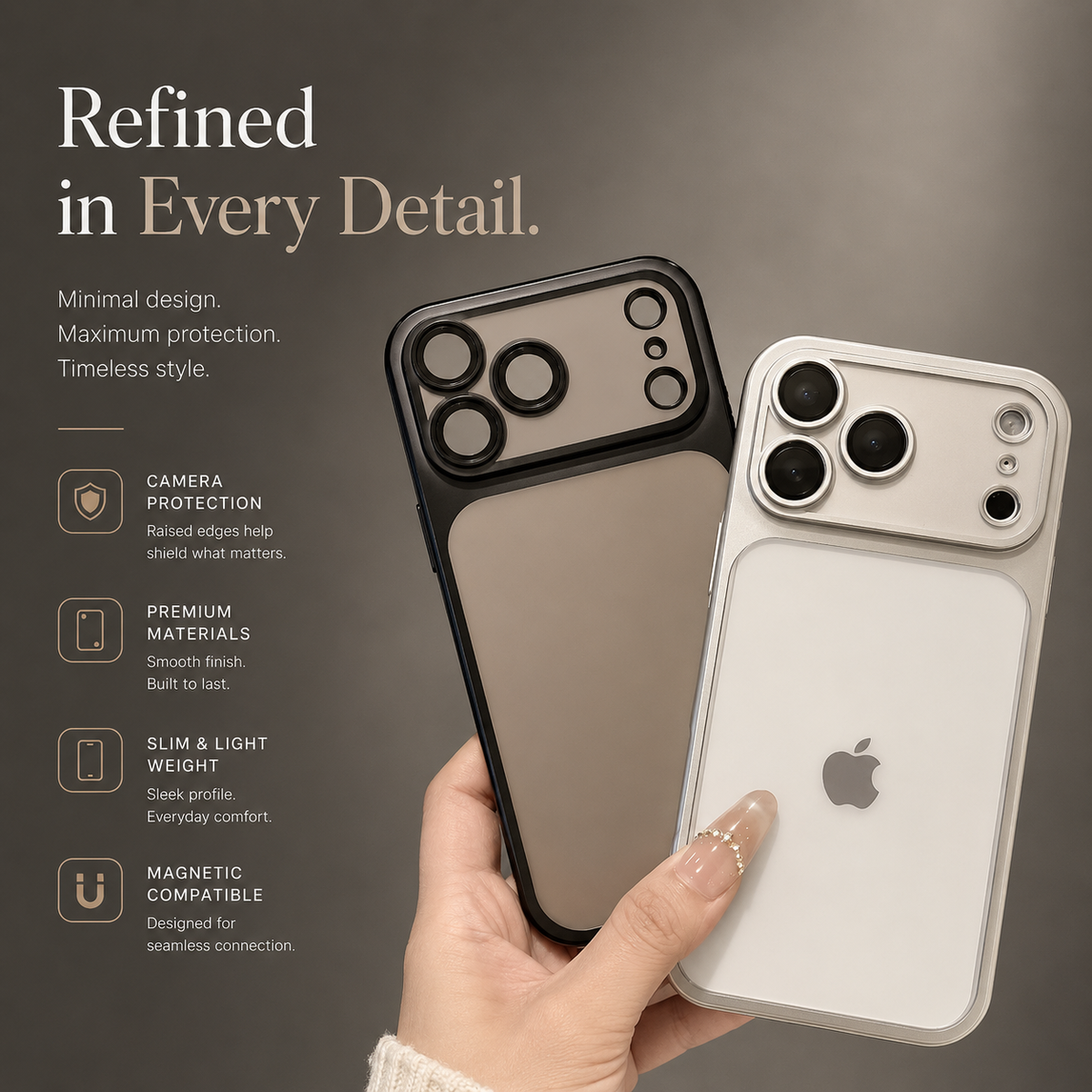 Premium iPhone Case Translucent Matte TPU Shockproof Soft Protective Cover Camera Lens Protection Anti Scratch Non Slip Lightweight Plating Slim Case