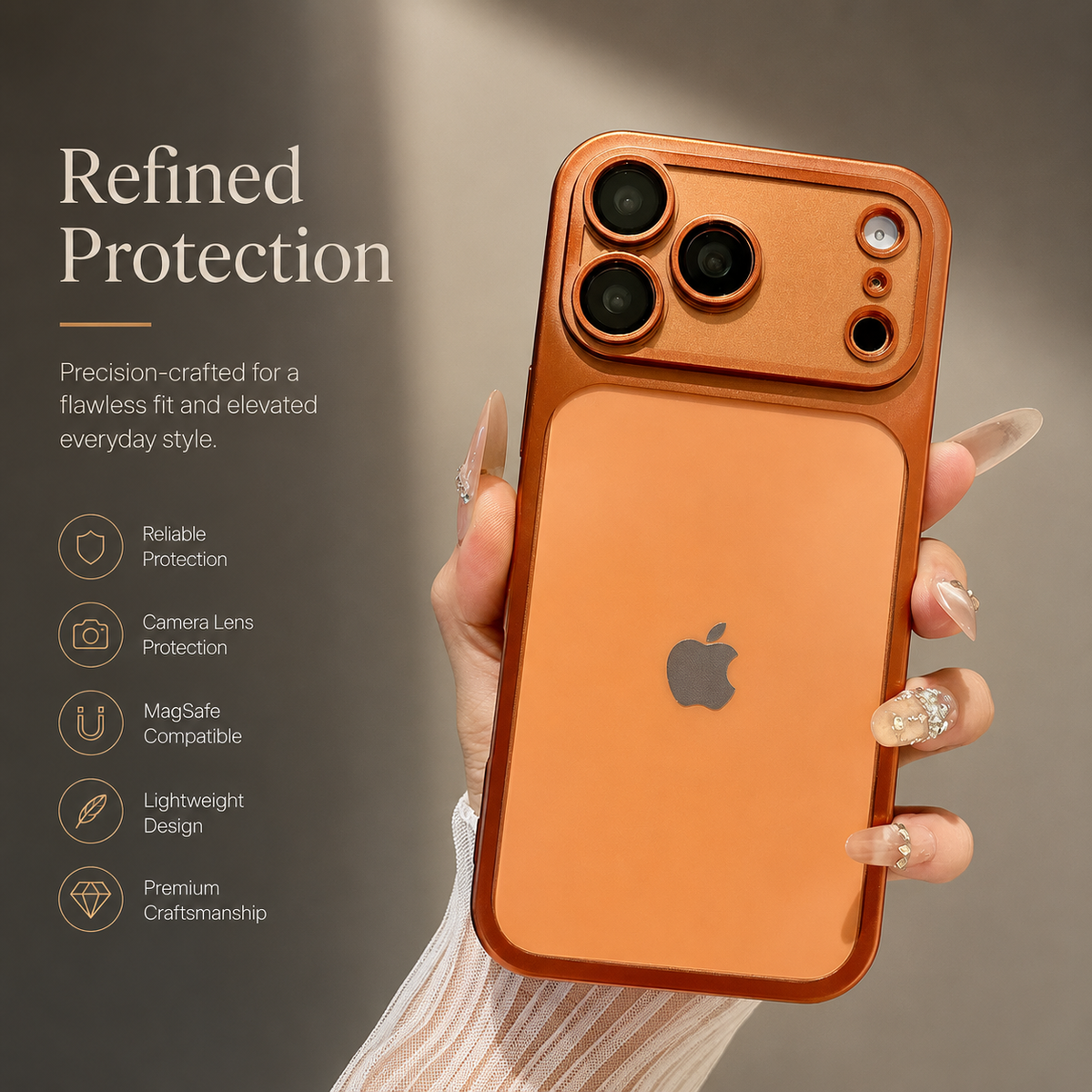 Premium iPhone Case Translucent Matte TPU Shockproof Soft Protective Cover Camera Lens Protection Anti Scratch Non Slip Lightweight Plating Slim Case