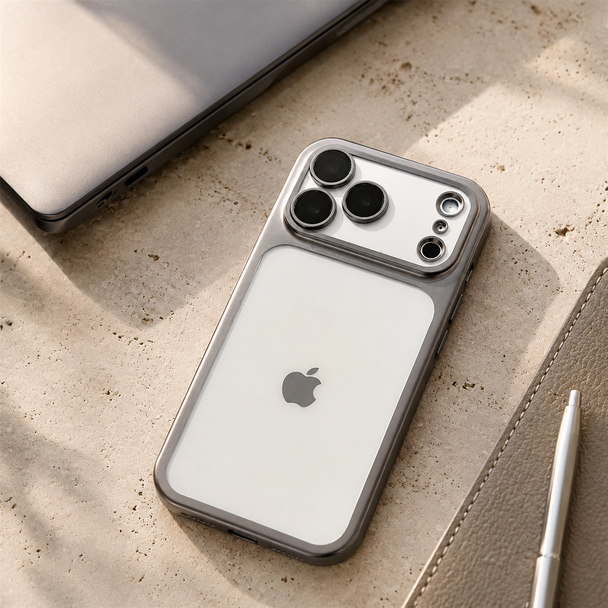 Premium iPhone Case Translucent Matte TPU Shockproof Soft Protective Cover Camera Lens Protection Anti Scratch Non Slip Lightweight Plating Slim Case