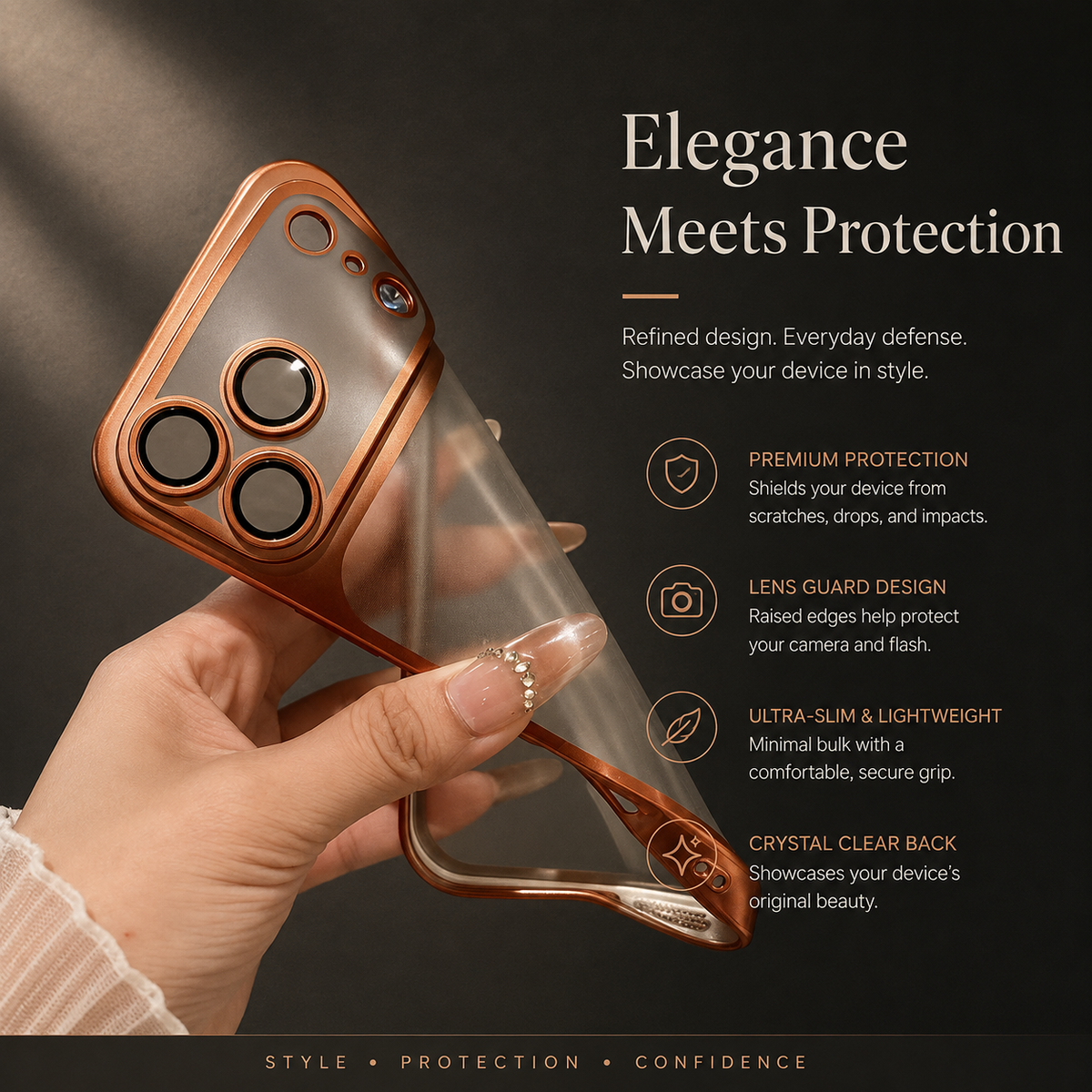 Premium iPhone Case Translucent Matte TPU Shockproof Soft Protective Cover Camera Lens Protection Anti Scratch Non Slip Lightweight Plating Slim Case