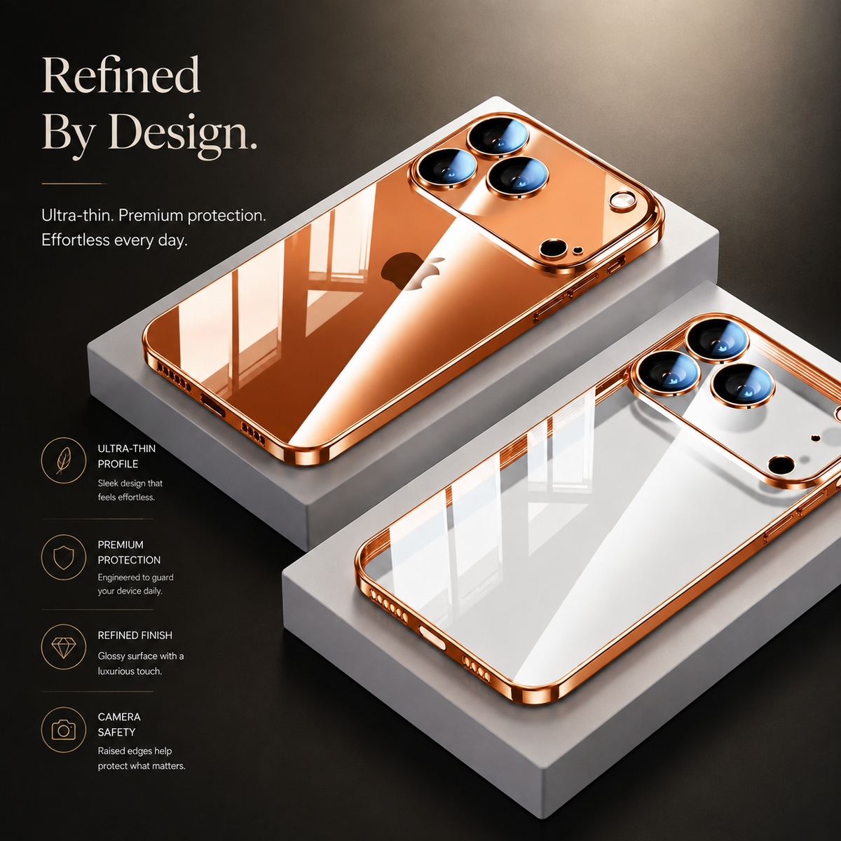Premium iPhone Case Transparent TPU Shockproof Camera Lens Protection Anti Fingerprint Non Slip Ultra Thin Protective Cover Slim Full Coverage Clarity