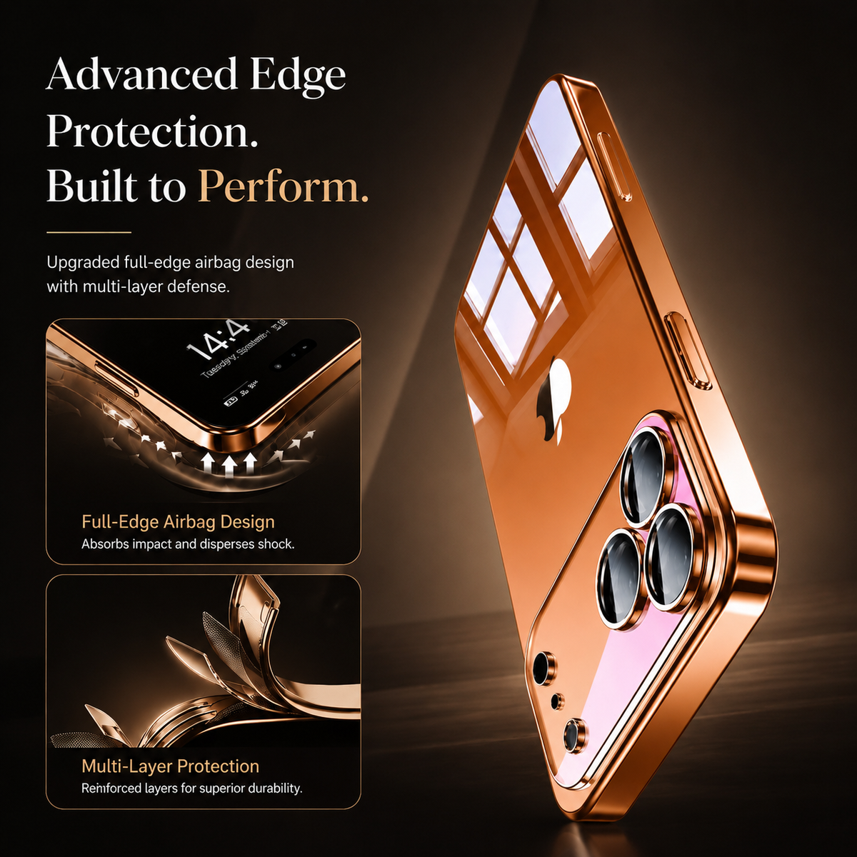 Premium iPhone Case Transparent TPU Shockproof Camera Lens Protection Anti Fingerprint Non Slip Ultra Thin Protective Cover Slim Full Coverage Clarity