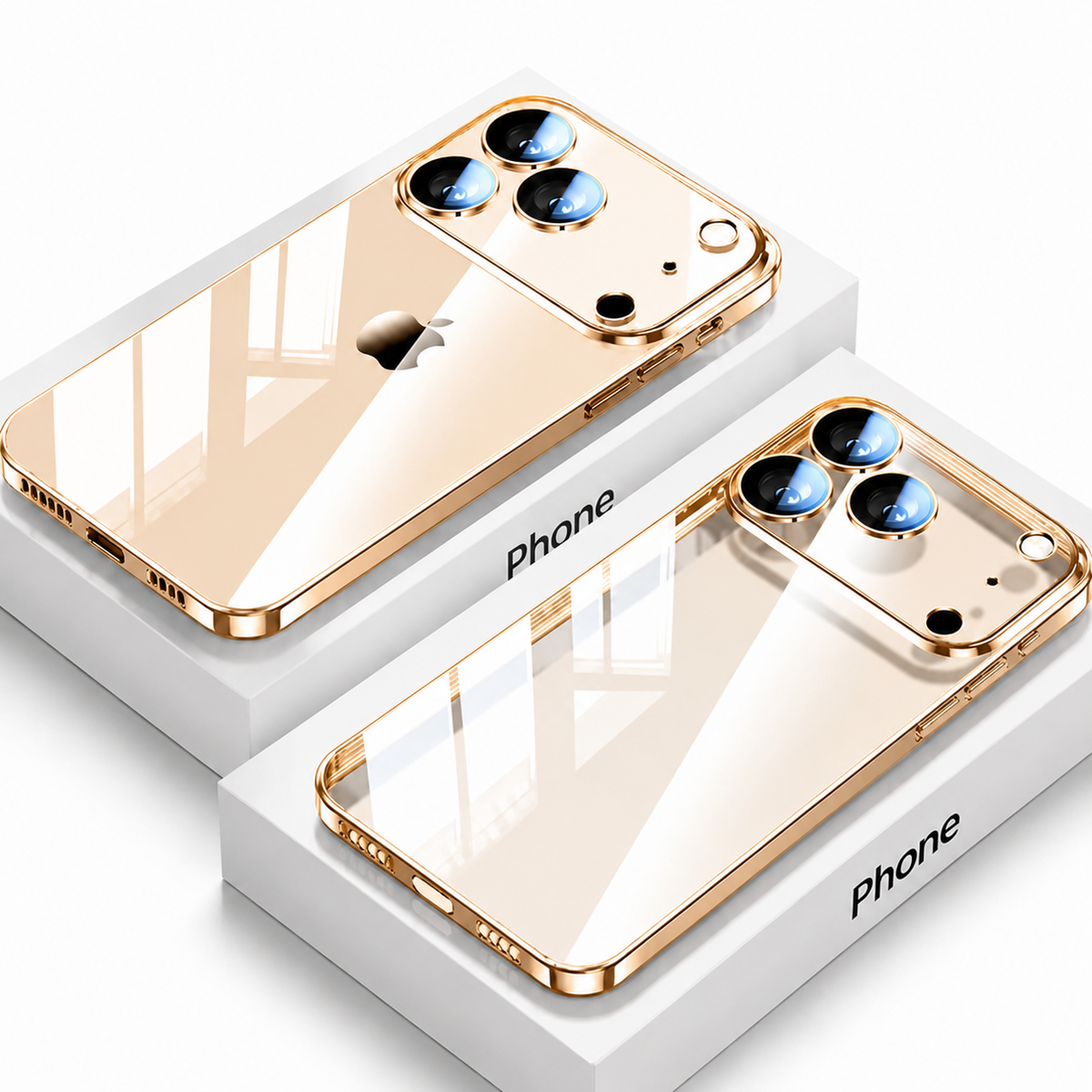 Premium iPhone Case Transparent TPU Shockproof Camera Lens Protection Anti Fingerprint Non Slip Ultra Thin Protective Cover Slim Full Coverage Clarity