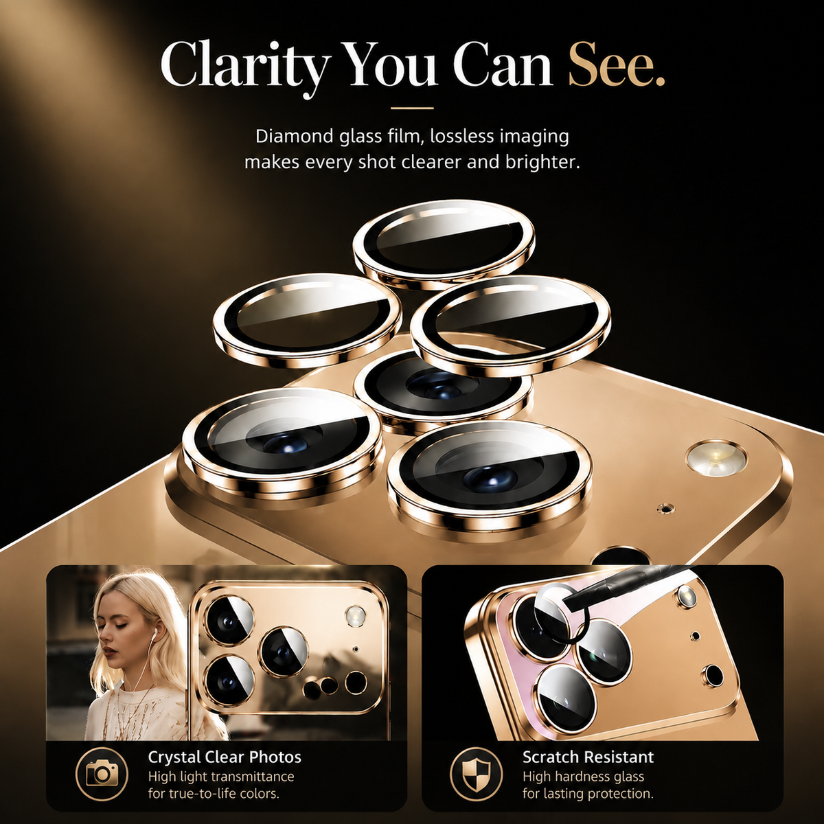 Premium iPhone Case Transparent TPU Shockproof Camera Lens Protection Anti Fingerprint Non Slip Ultra Thin Protective Cover Slim Full Coverage Clarity