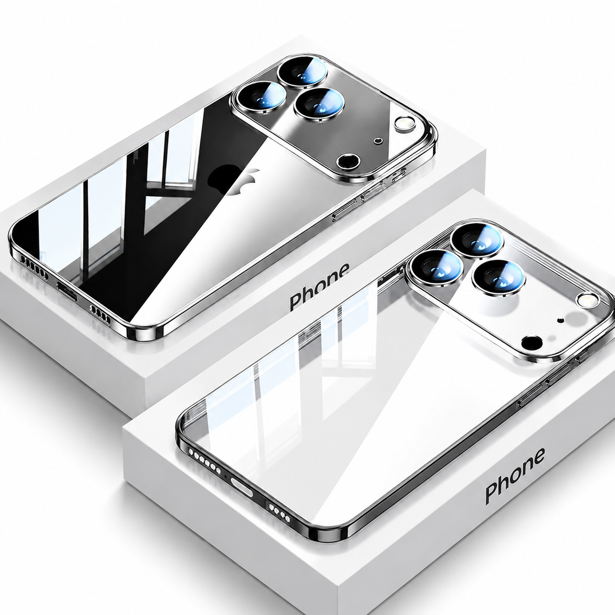 Premium iPhone Case Transparent TPU Shockproof Camera Lens Protection Anti Fingerprint Non Slip Ultra Thin Protective Cover Slim Full Coverage Clarity