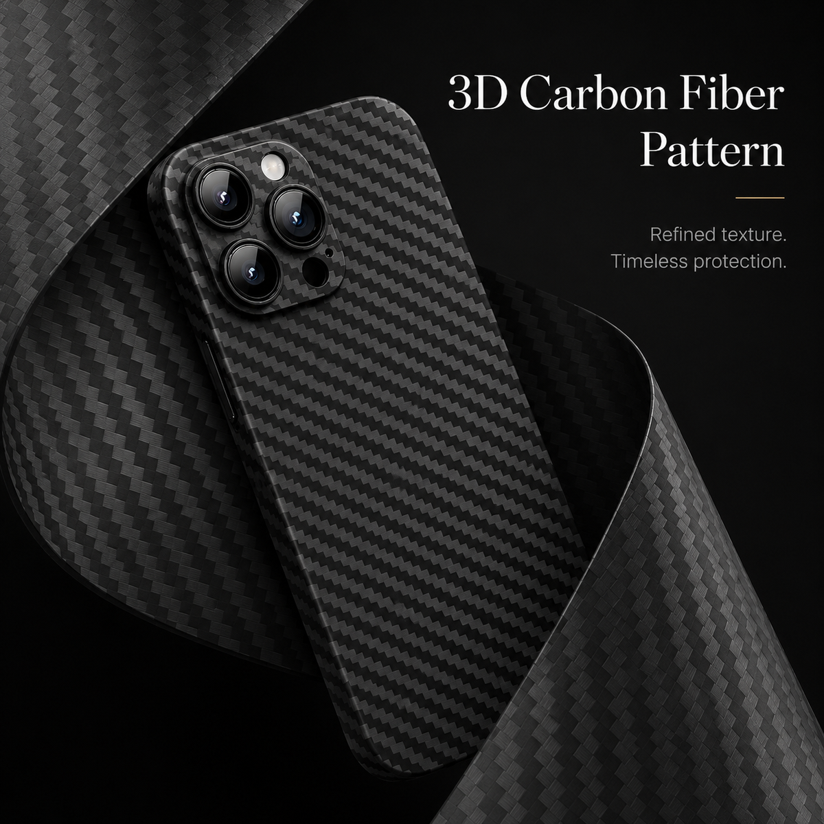 Premium iPhone Case Ultra Slim 0.3mm Carbon Fiber Matte Cover Camera Protection Anti Fingerprint Lightweight Non Slip MagSafe Wireless Charging Design