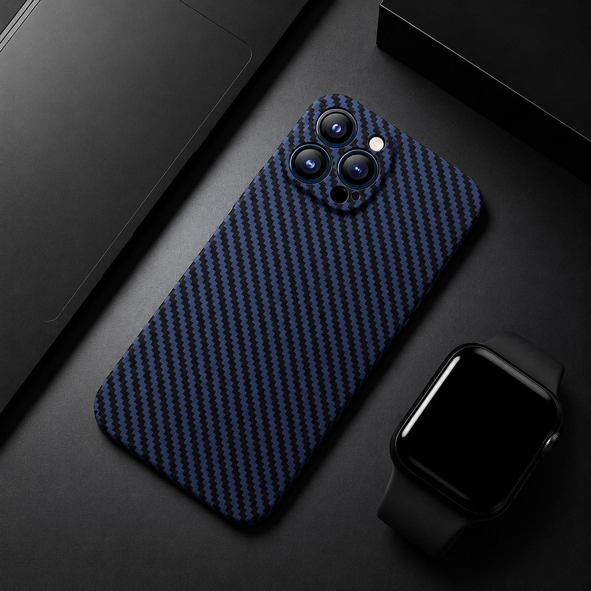 Premium iPhone Case Ultra Slim 0.3mm Carbon Fiber Matte Cover Camera Protection Anti Fingerprint Lightweight Non Slip MagSafe Wireless Charging Design