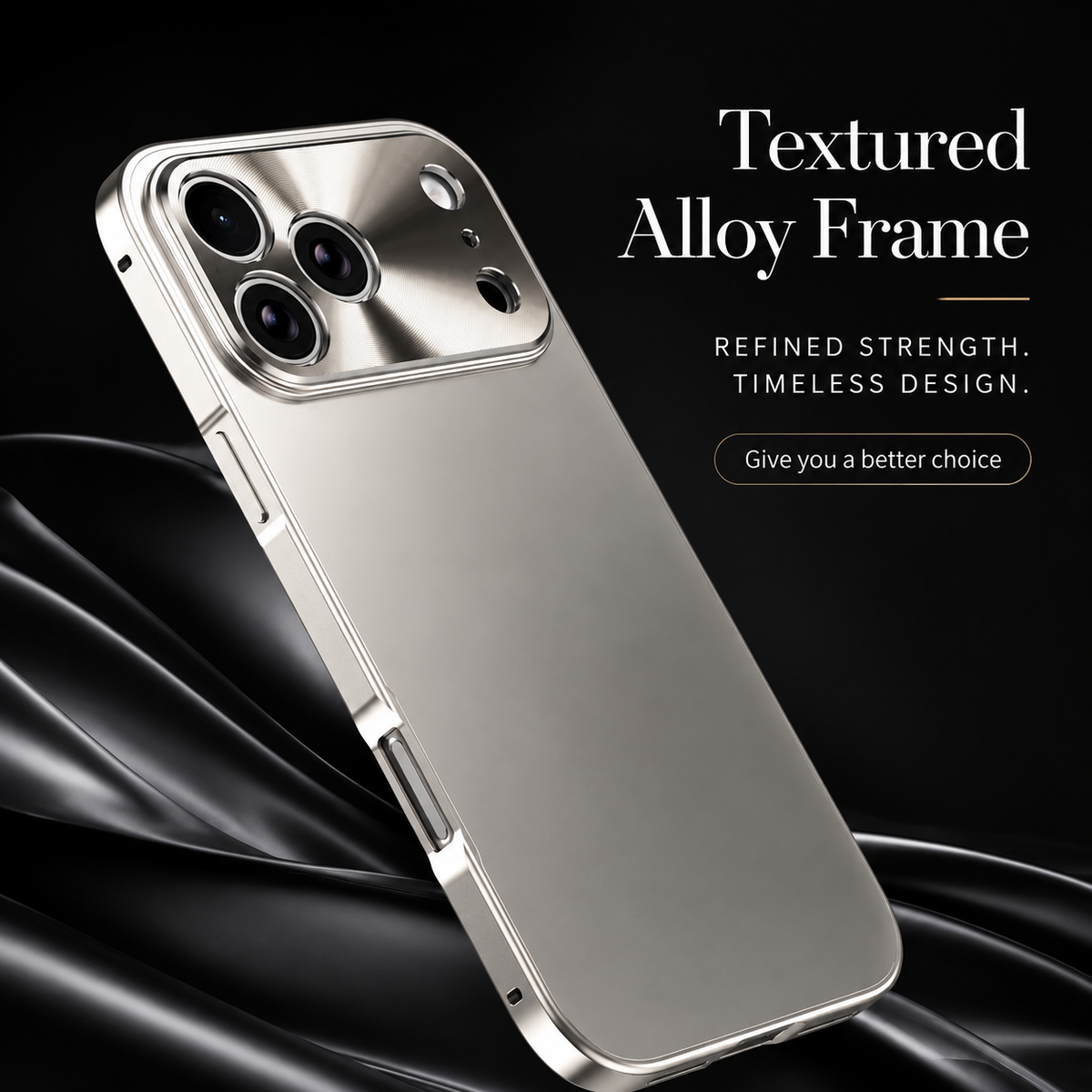 Premium iPhone Case Ultra Thin Aluminum Alloy Frame with Frosted Matte Backplate, Shockproof Camera Lens Guard and Slim Protective Design