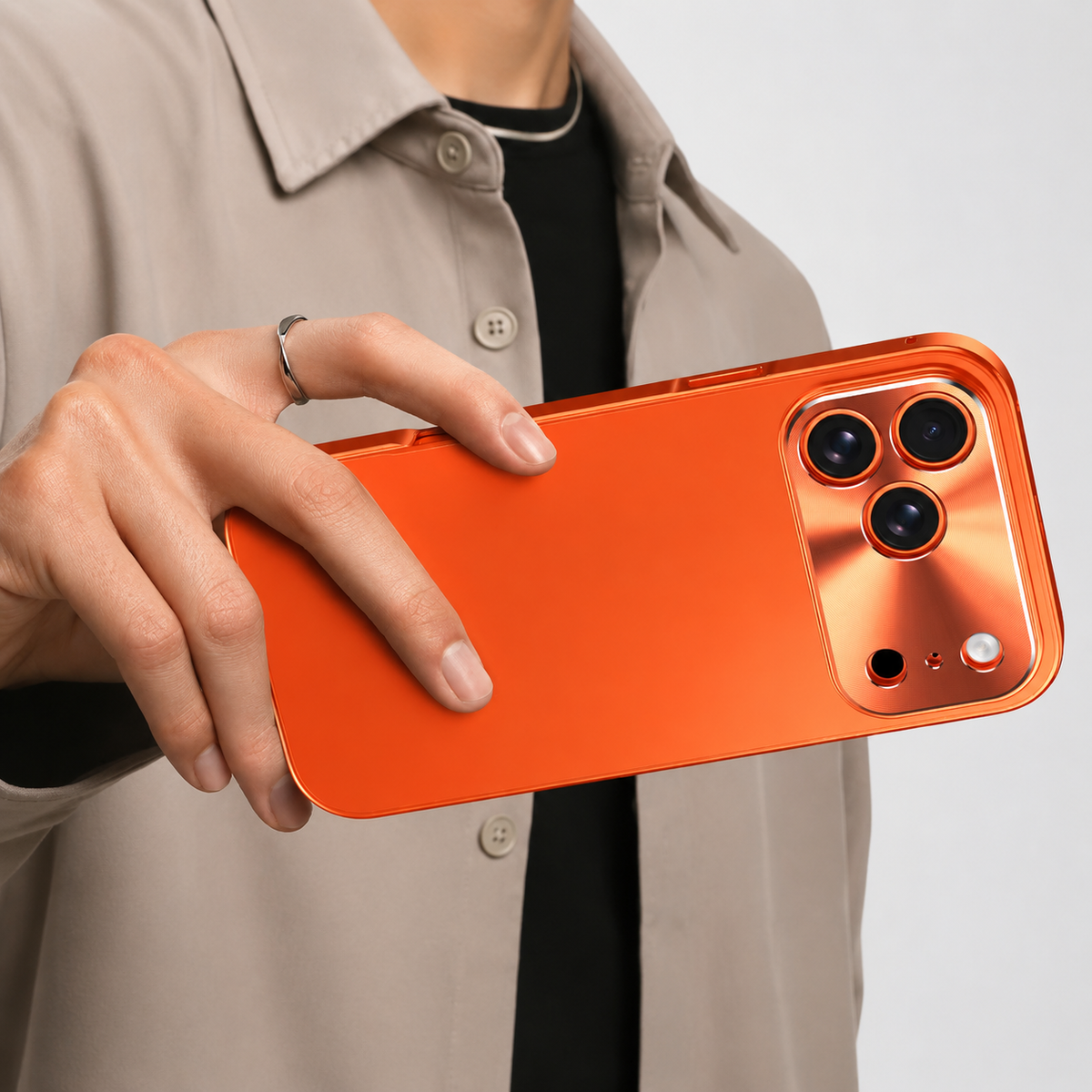 Premium iPhone Case Ultra Thin Aluminum Alloy Frame with Frosted Matte Backplate, Shockproof Camera Lens Guard and Slim Protective Design