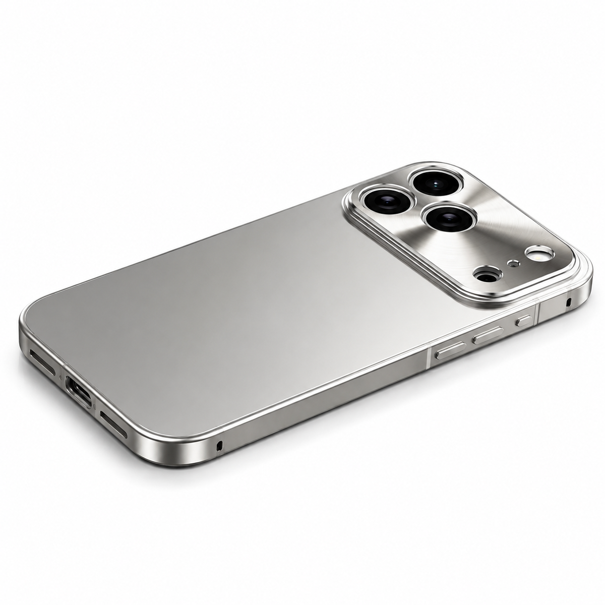 Premium iPhone Case Ultra Thin Aluminum Alloy Frame with Frosted Matte Backplate, Shockproof Camera Lens Guard and Slim Protective Design