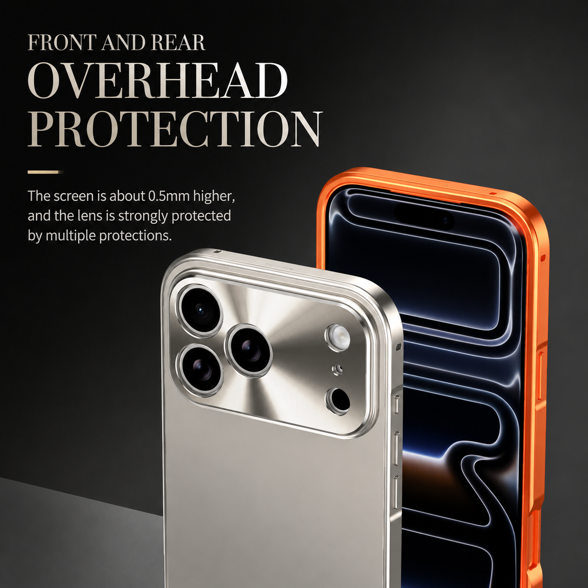 Premium iPhone Case Ultra Thin Aluminum Alloy Frame with Frosted Matte Backplate, Shockproof Camera Lens Guard and Slim Protective Design