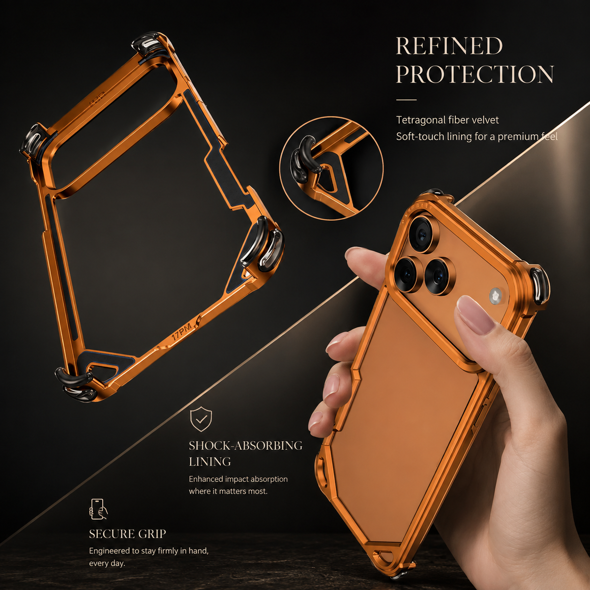 Premium iPhone Case Ultra Thin Aluminum Alloy MagSafe Compatible Wireless Charging Shockproof Anti Scratch Non Slip Slim Metal Protective Cover
