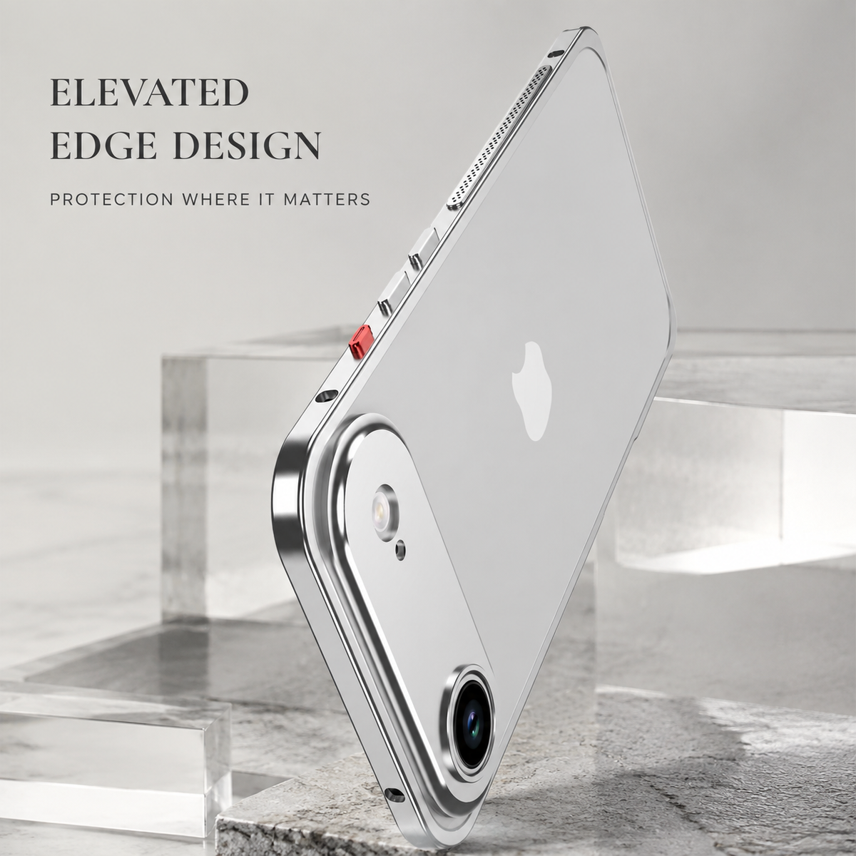 Premium iPhone Case Ultra Thin Aluminum Metal Frame Bumper Shockproof Slim Lightweight Anti Scratch Reinforced Edge Corner Protective Cover Case Design