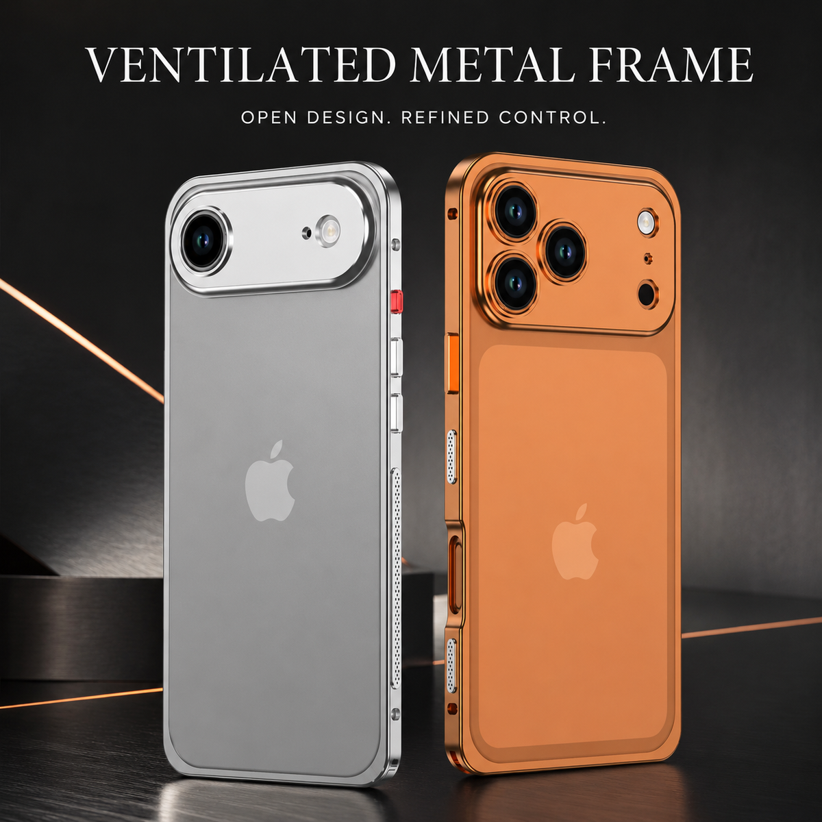 Premium iPhone Case Ultra Thin Aluminum Metal Frame Bumper Shockproof Slim Lightweight Anti Scratch Reinforced Edge Corner Protective Cover Case Design