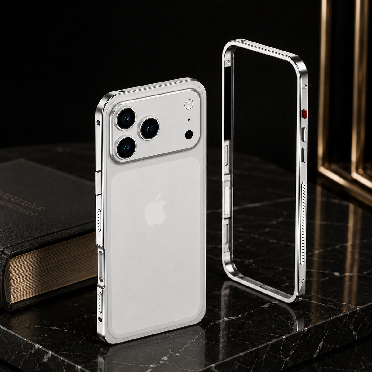 Premium iPhone Case Ultra Thin Aluminum Metal Frame Bumper Shockproof Slim Lightweight Anti Scratch Reinforced Edge Corner Protective Cover Case Design