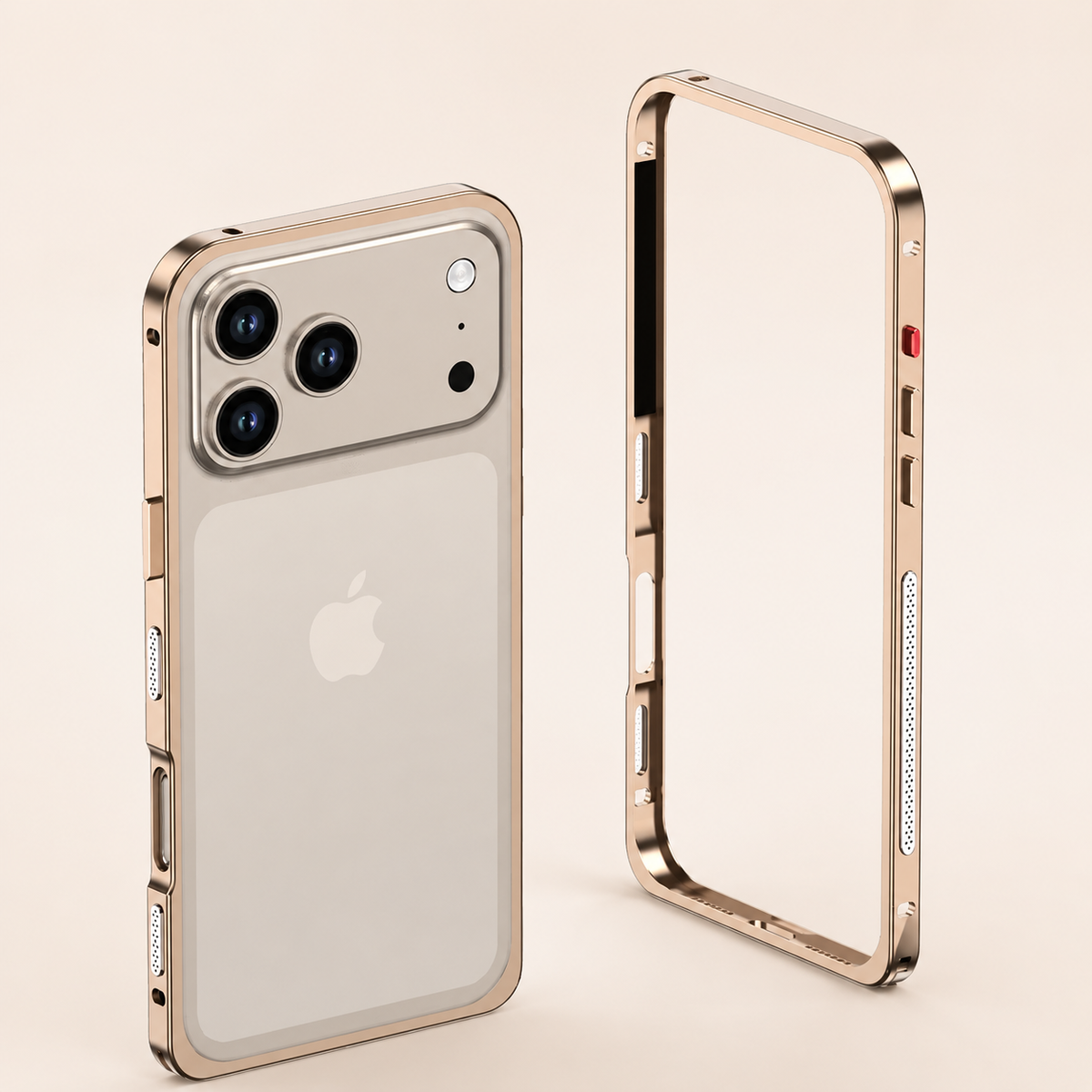 Premium iPhone Case Ultra Thin Aluminum Metal Frame Bumper Shockproof Slim Lightweight Anti Scratch Reinforced Edge Corner Protective Cover Case Design