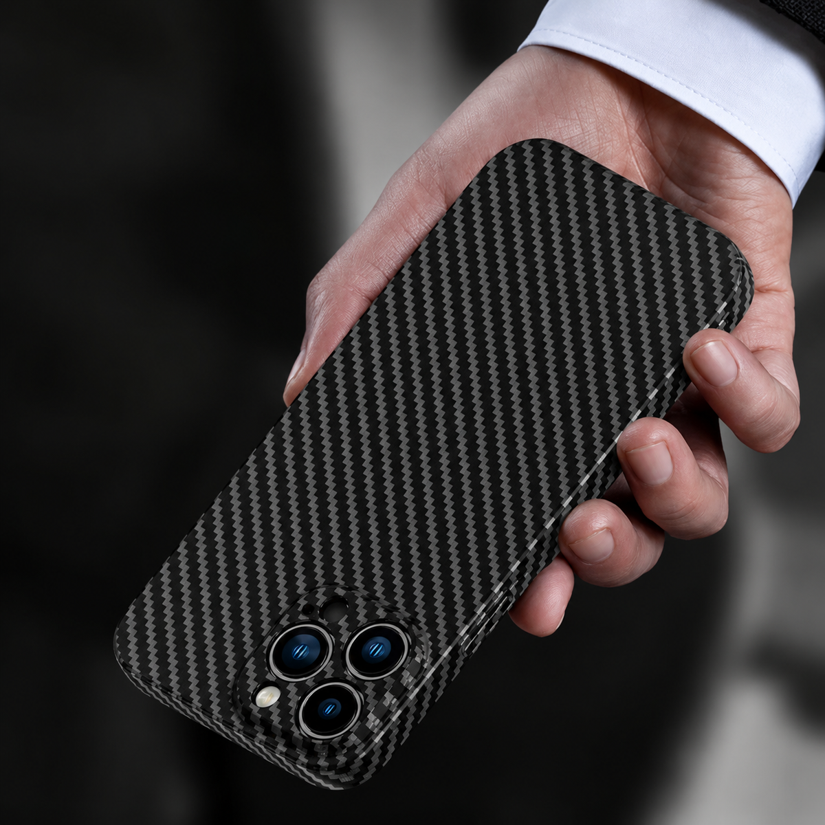 Premium iPhone Case Ultra Thin Carbon Fiber Matte Protective Cover Lightweight Scratch Resistant Slim Hard Back Minimalist Full Coverage Design