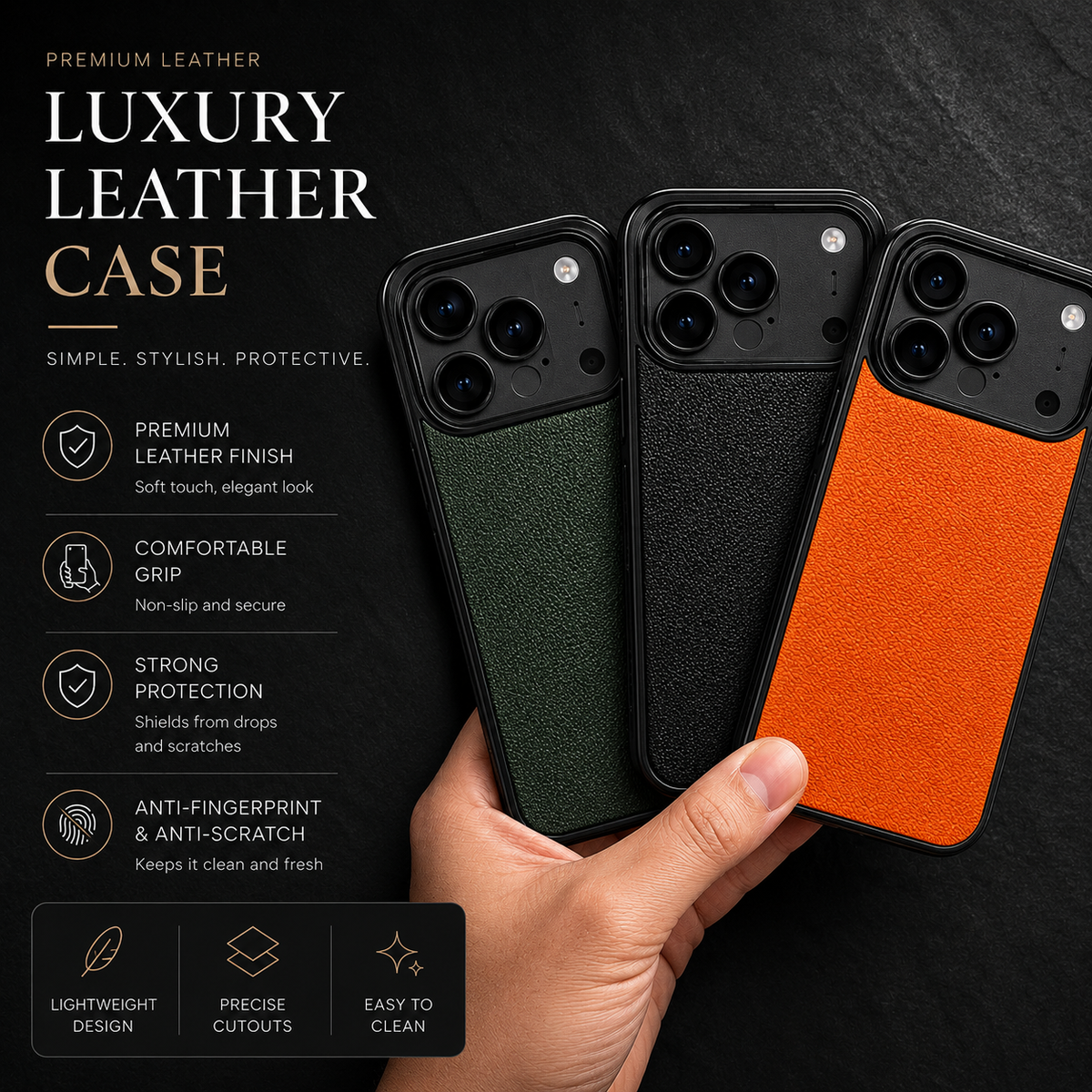 Premium iPhone Case Ultra Thin Frameless Leather PC Cover MagSafe Shockproof Anti-Fall Borderless Protective Design Camera Guard Lightweight Slim Fits
