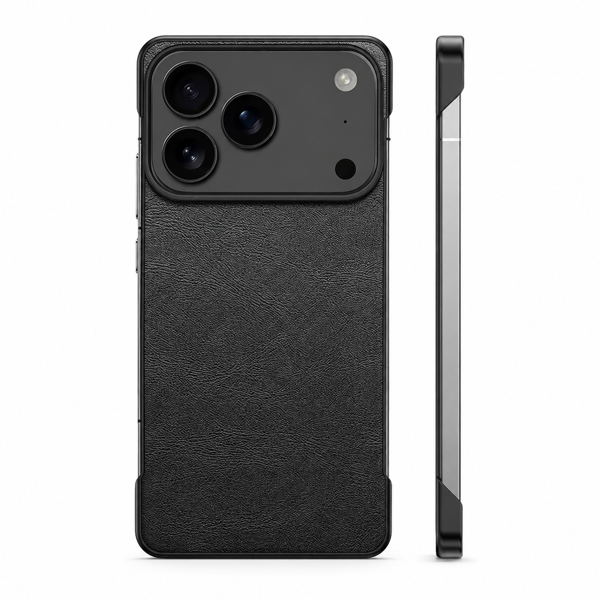 Premium iPhone Case Ultra Thin Frameless Leather PC Cover MagSafe Shockproof Anti-Fall Borderless Protective Design Camera Guard Lightweight Slim Fits