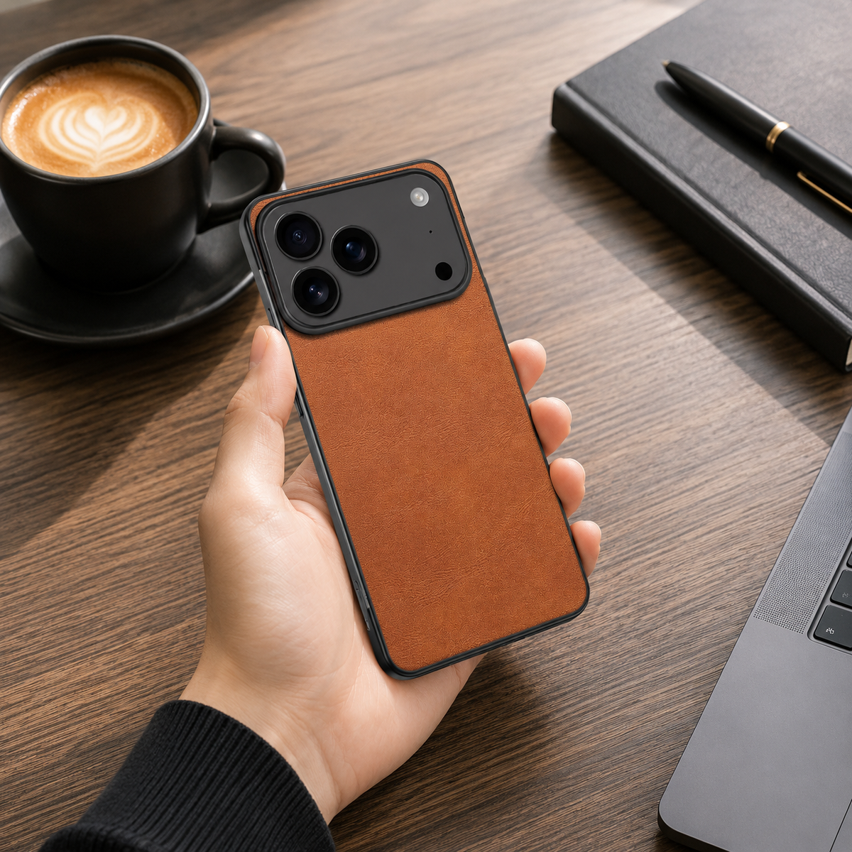 Premium iPhone Case Ultra Thin Leather PC Cover MagSafe Compatible Shockproof Anti Scratch Anti Fingerprint Matte Non Slip Borderless Slim Protective Design