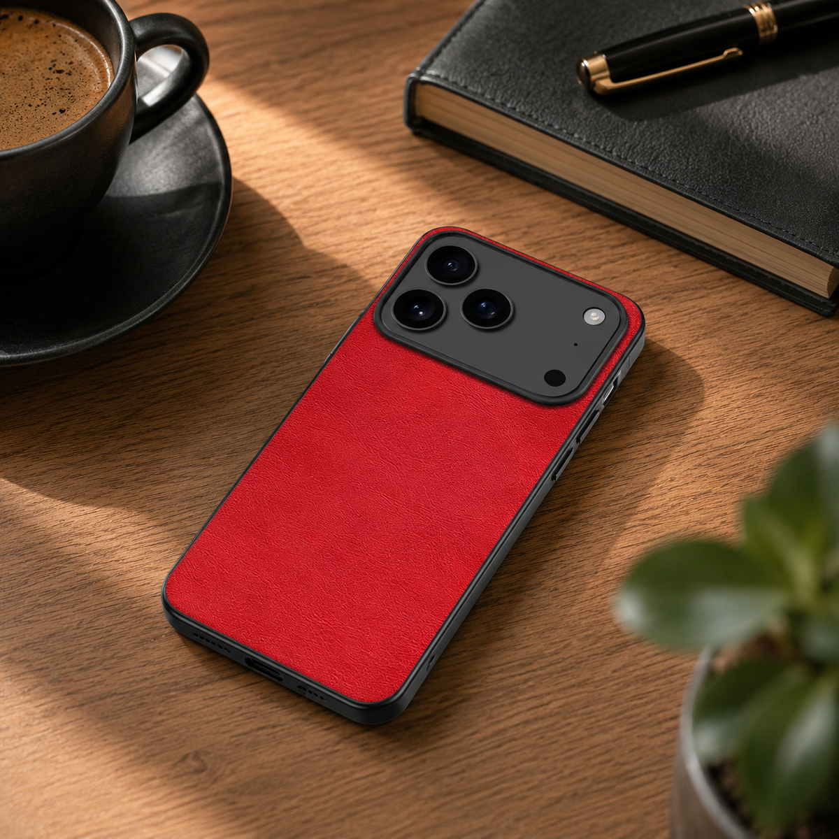 Premium iPhone Case Ultra Thin Leather PC Cover MagSafe Compatible Shockproof Anti Scratch Anti Fingerprint Matte Non Slip Borderless Slim Protective Design